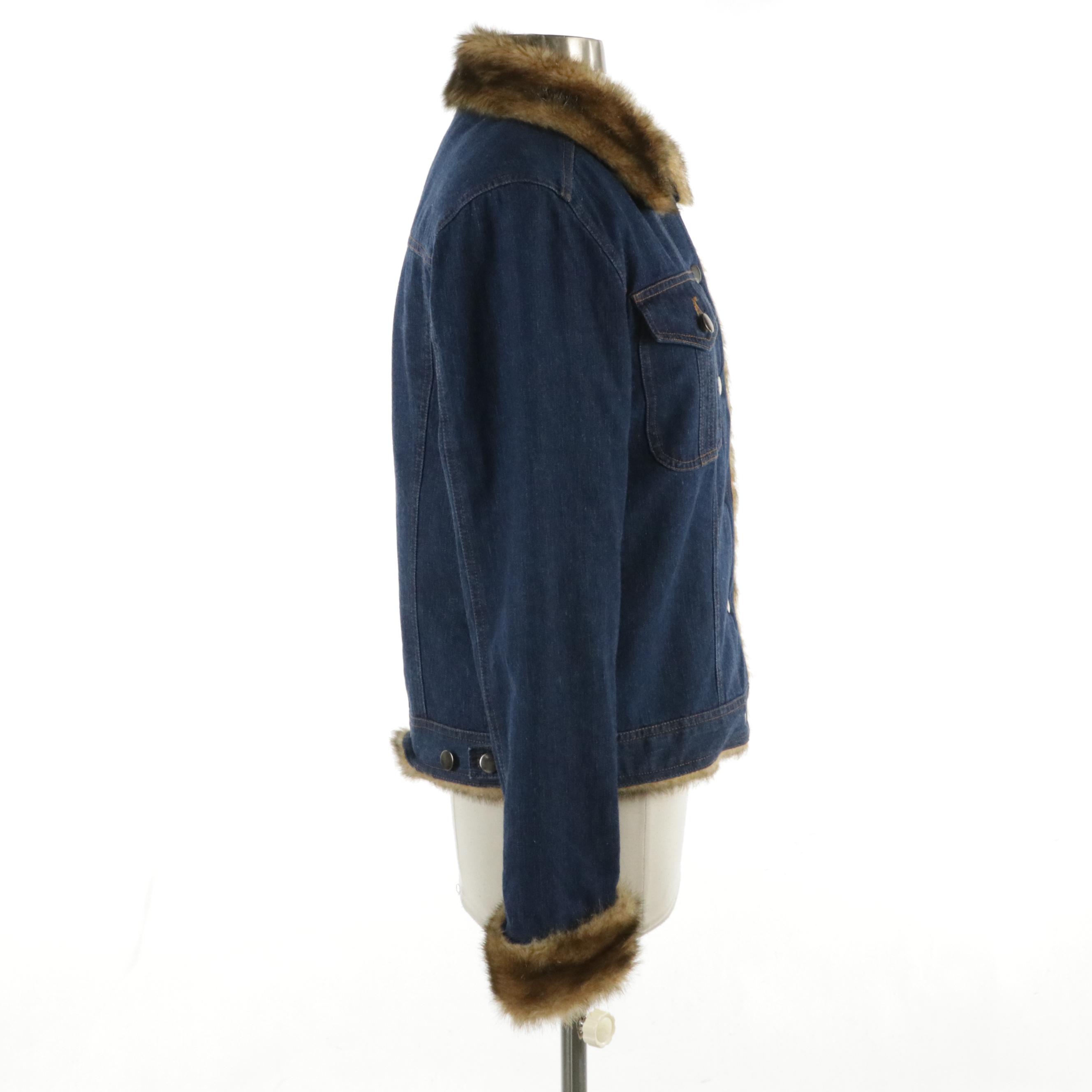 Fabulous Furs for Animal Lovers Denim Jacket with Faux Fur Lining