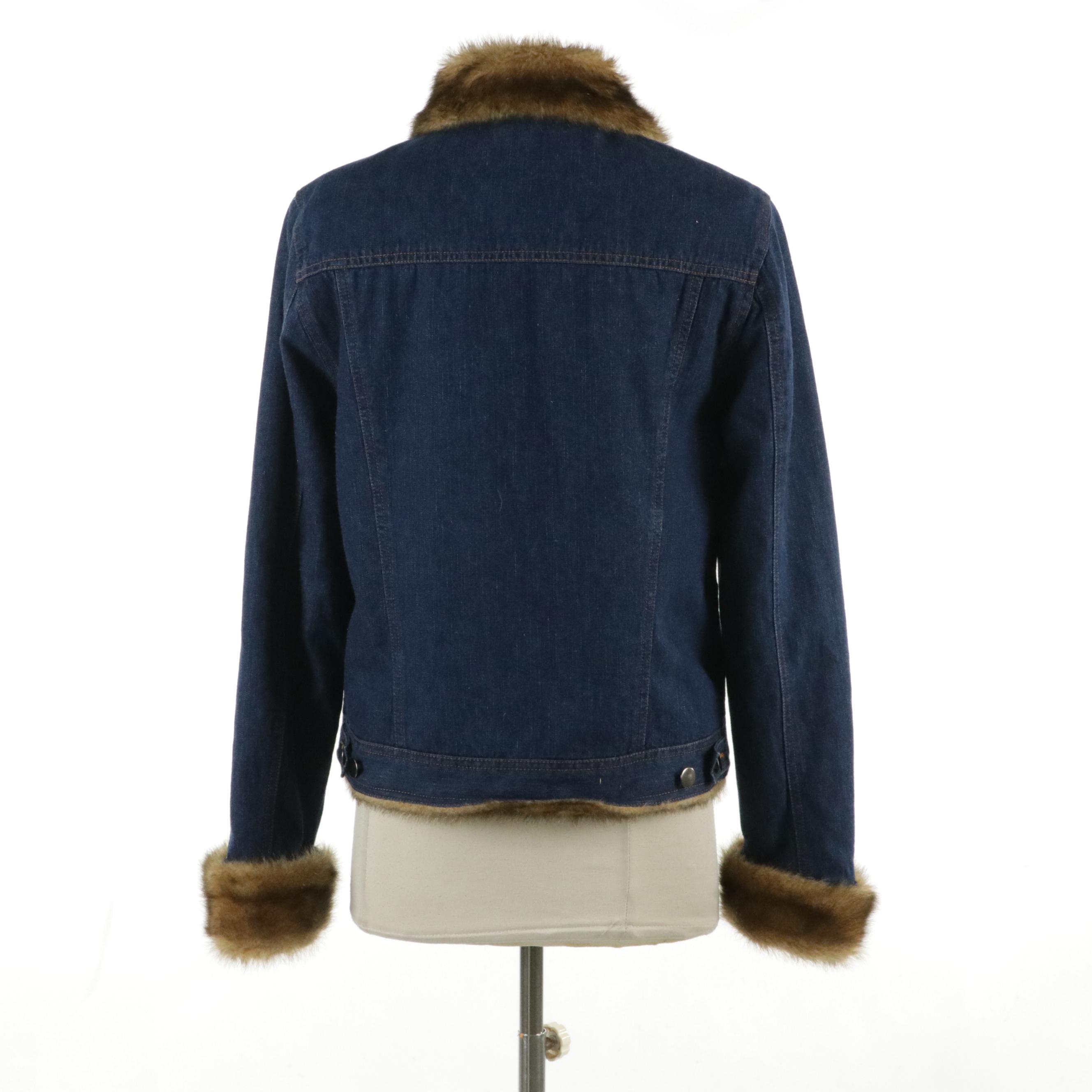 Fabulous Furs for Animal Lovers Denim Jacket with Faux Fur Lining