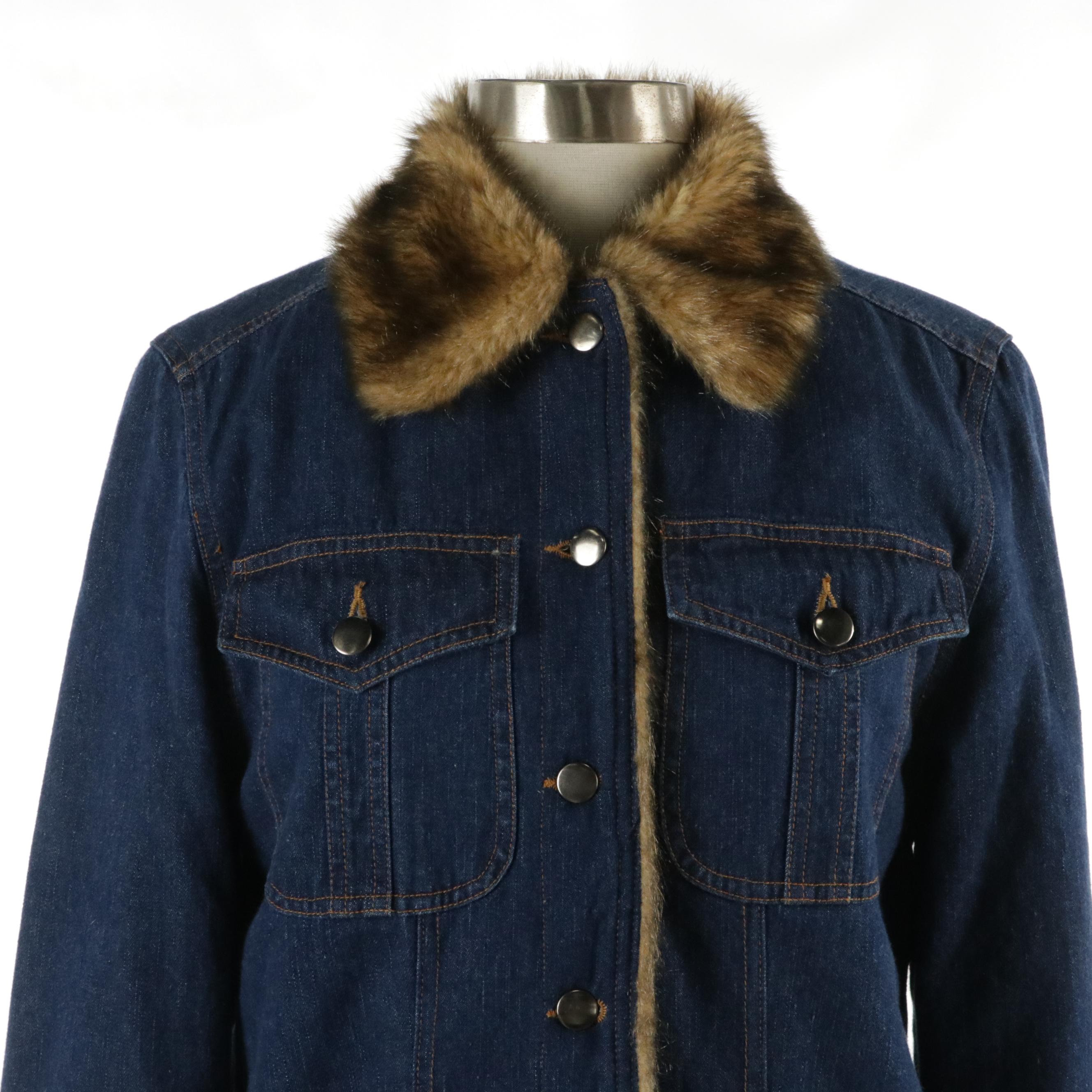 Fabulous Furs for Animal Lovers Denim Jacket with Faux Fur Lining