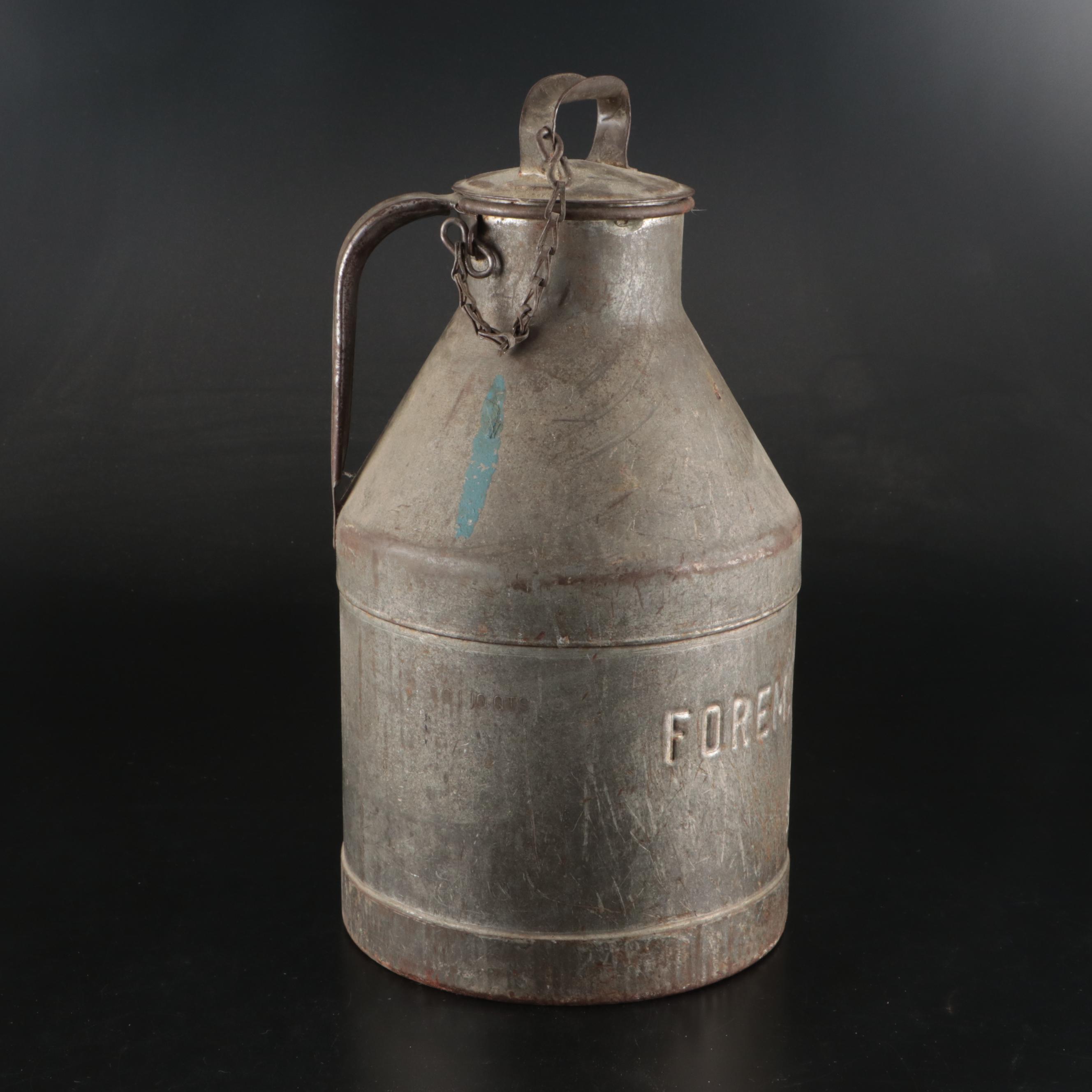 Foremost Dairies Inc. Metal Milk Jug with Other Glass Bottle and Metal Figure