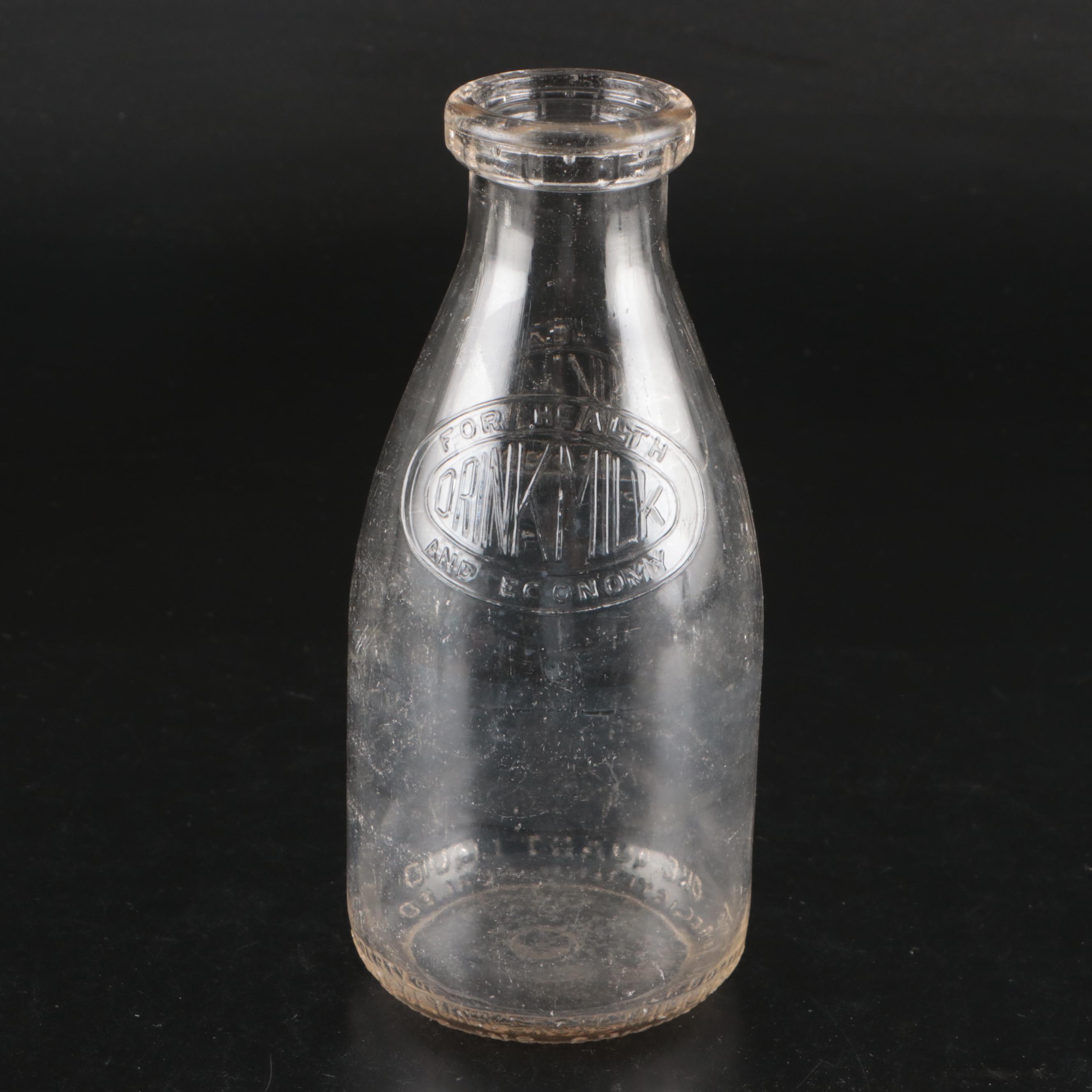Foremost Dairies Inc. Metal Milk Jug with Other Glass Bottle and Metal Figure