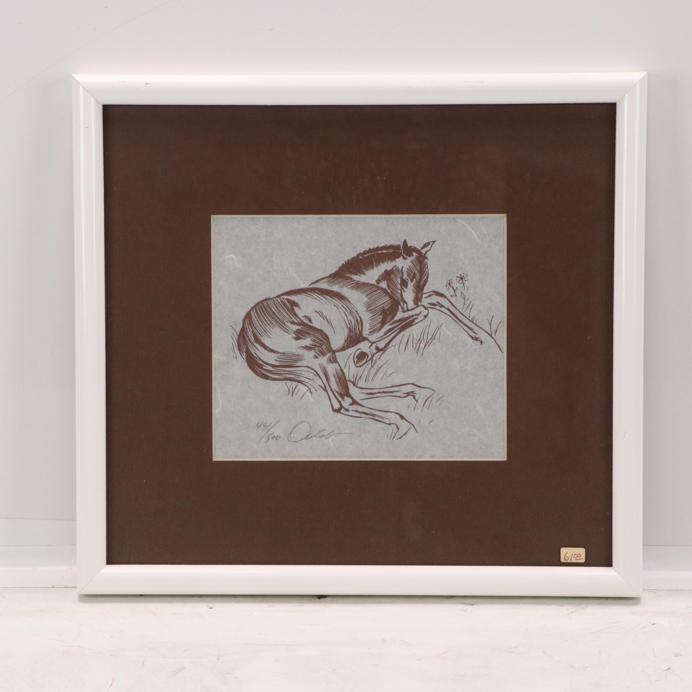 James F. Omohundro Serigraphs of Maritime Scenes and Equestrian Portraits