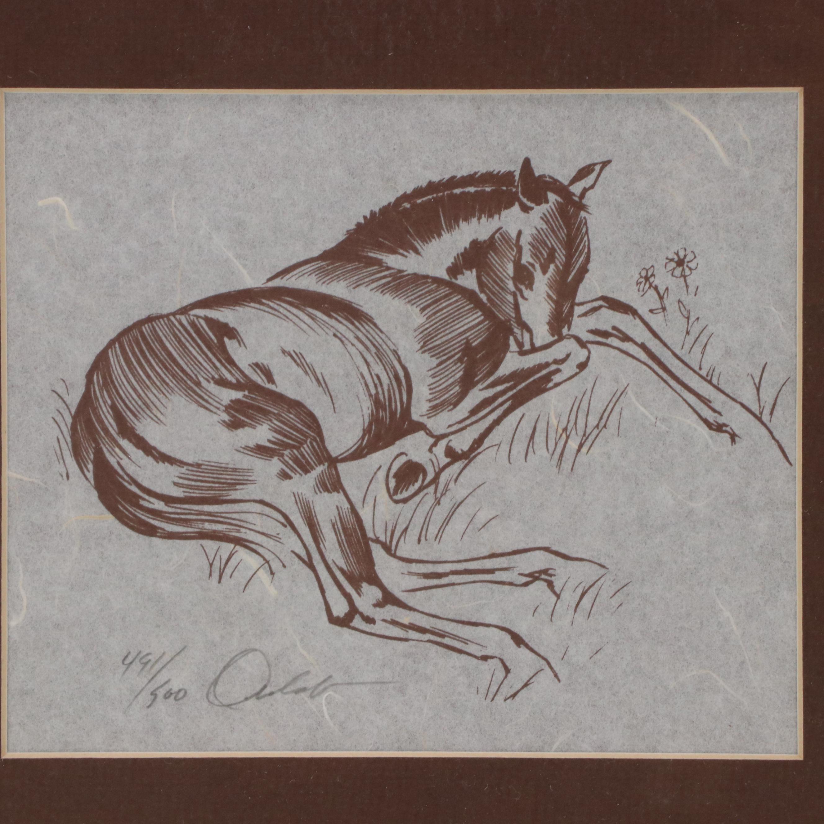 James F. Omohundro Serigraphs of Maritime Scenes and Equestrian Portraits