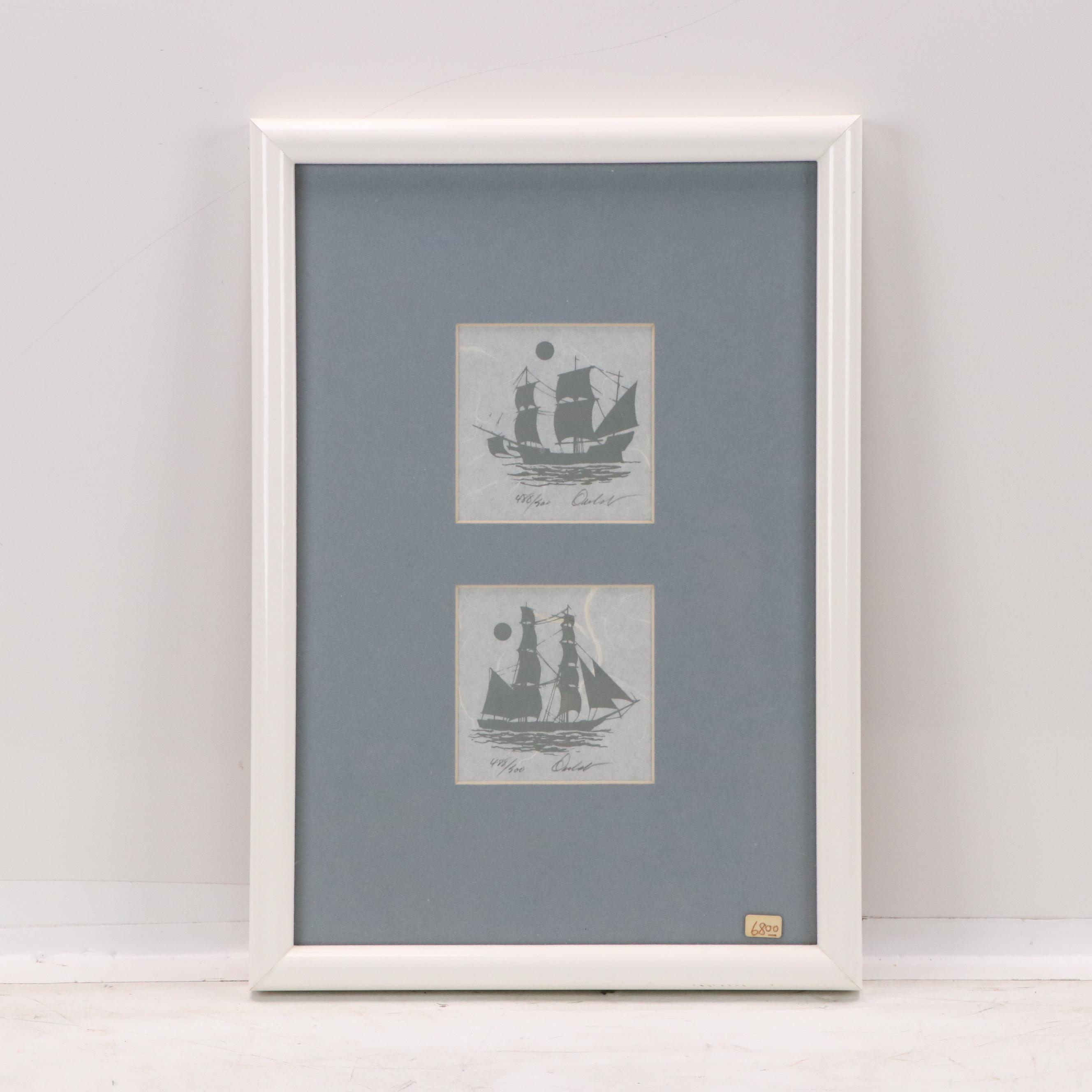 James F. Omohundro Serigraphs of Maritime Scenes and Equestrian Portraits