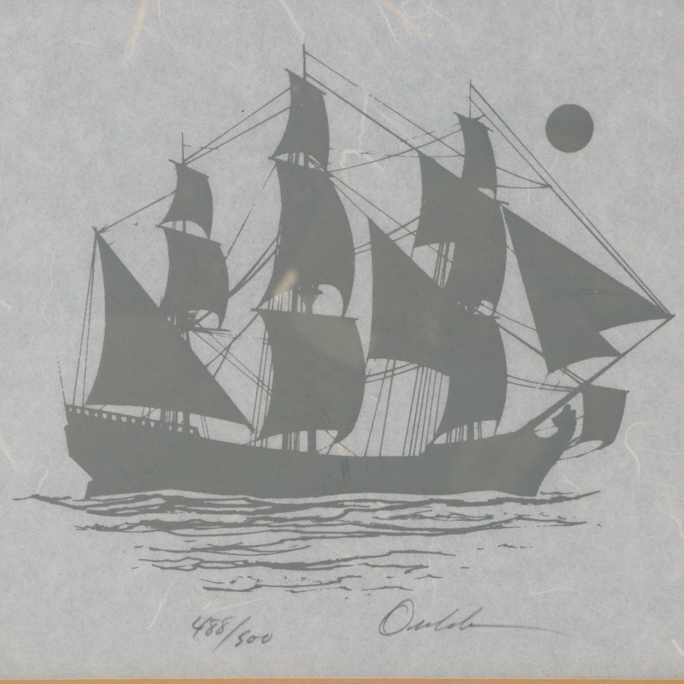 James F. Omohundro Serigraphs of Maritime Scenes and Equestrian Portraits