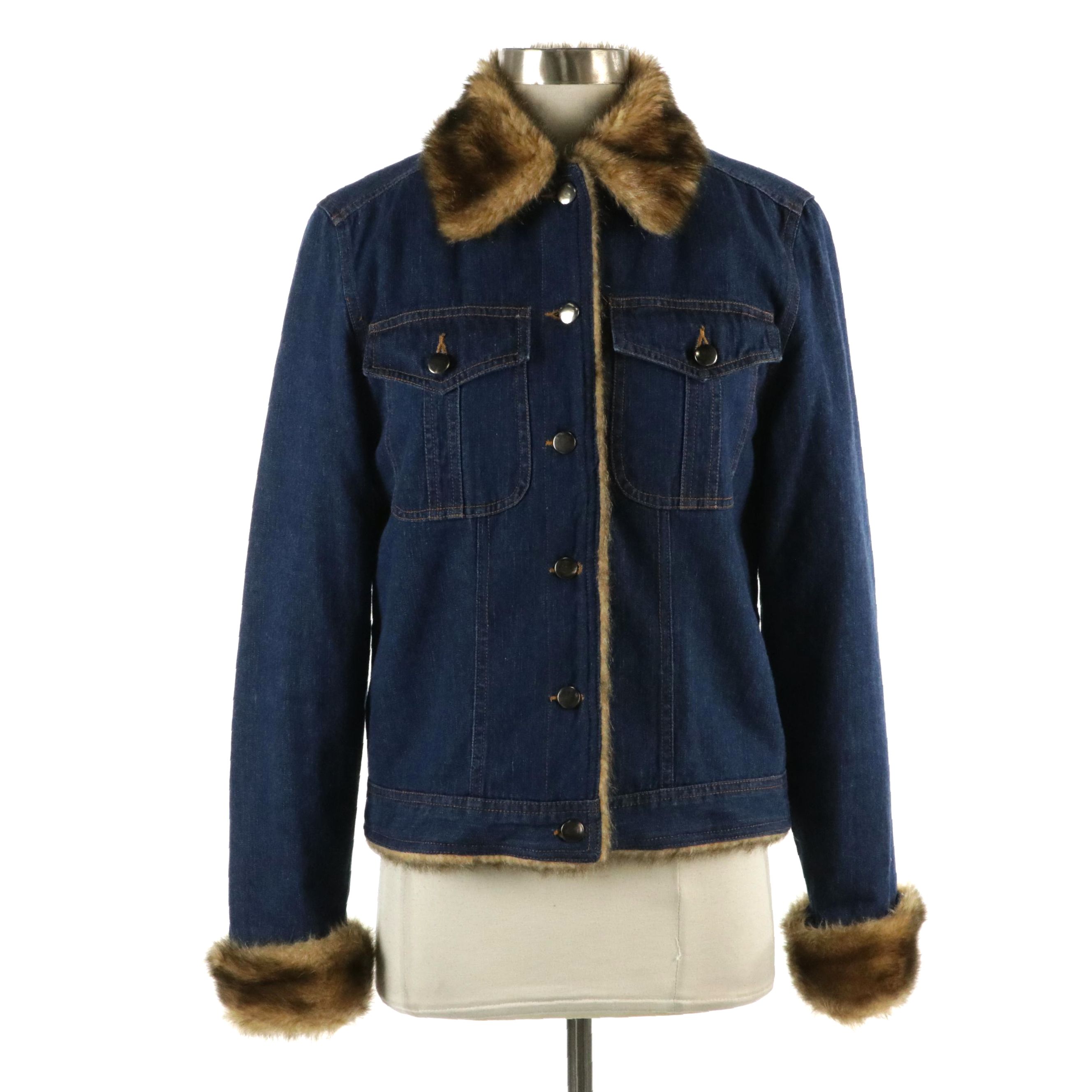 Fabulous Furs for Animal Lovers Denim Jacket with Faux Fur Lining