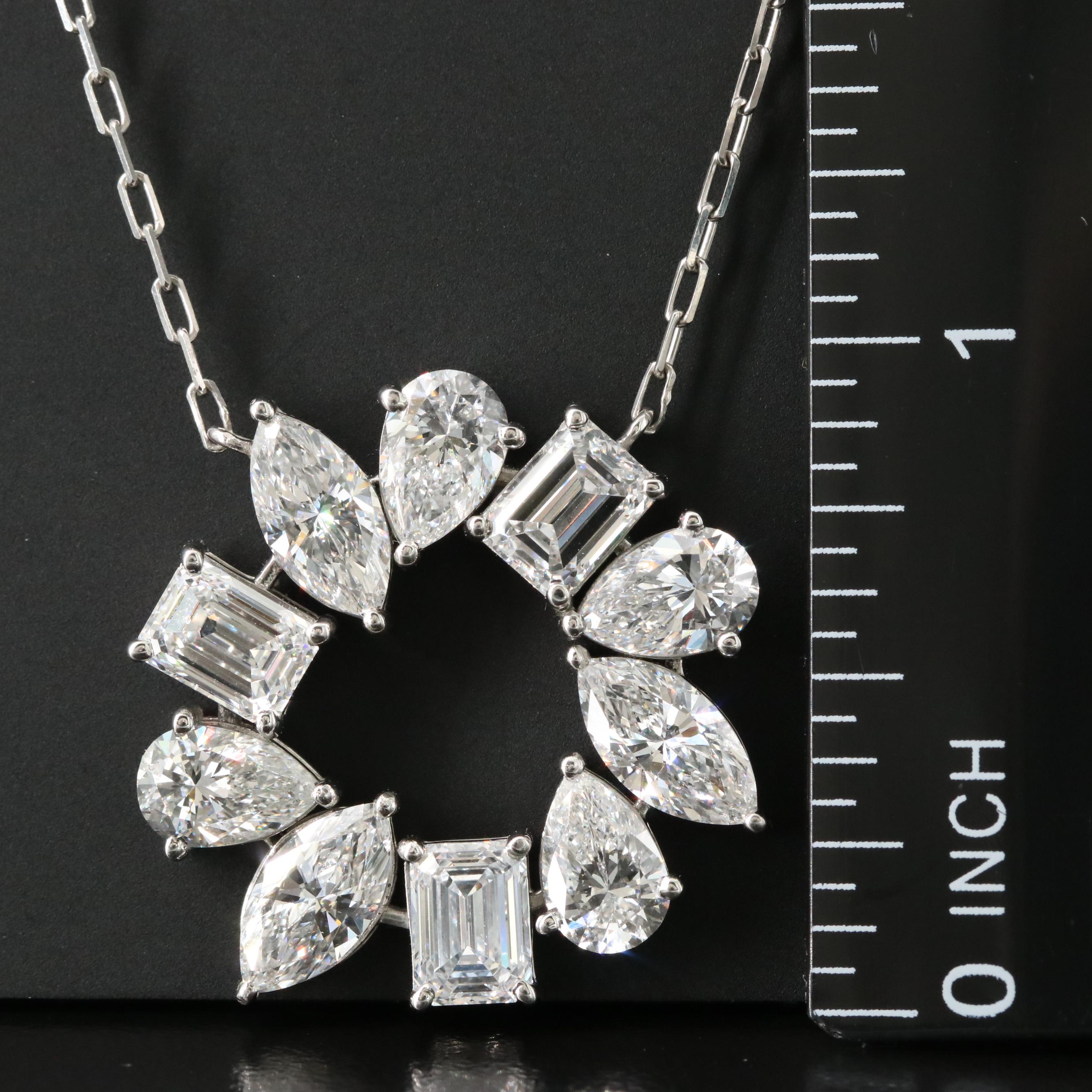 Platinum 6.81 CTW Lab Grown Diamond Necklace