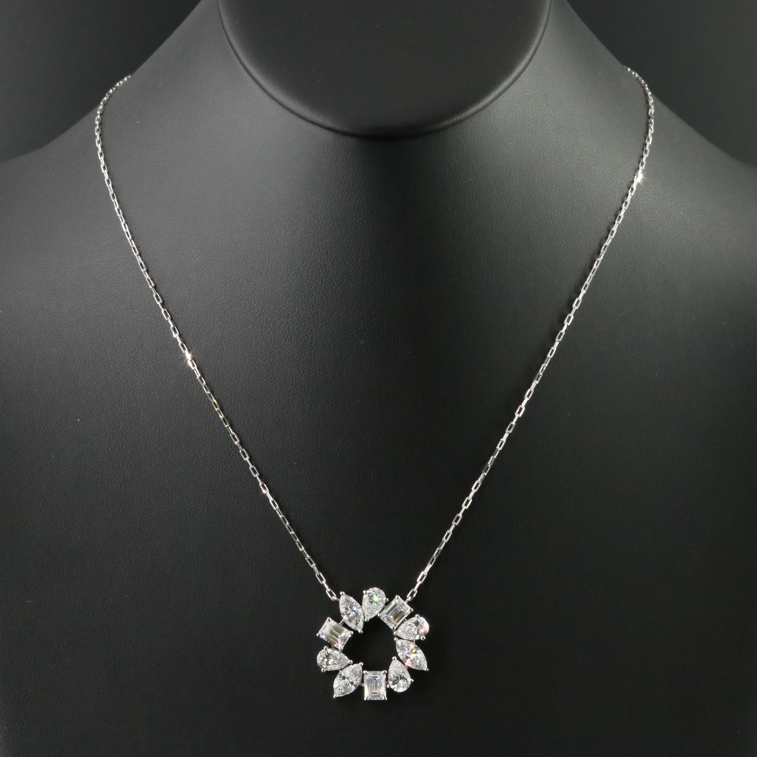 Platinum 6.81 CTW Lab Grown Diamond Necklace