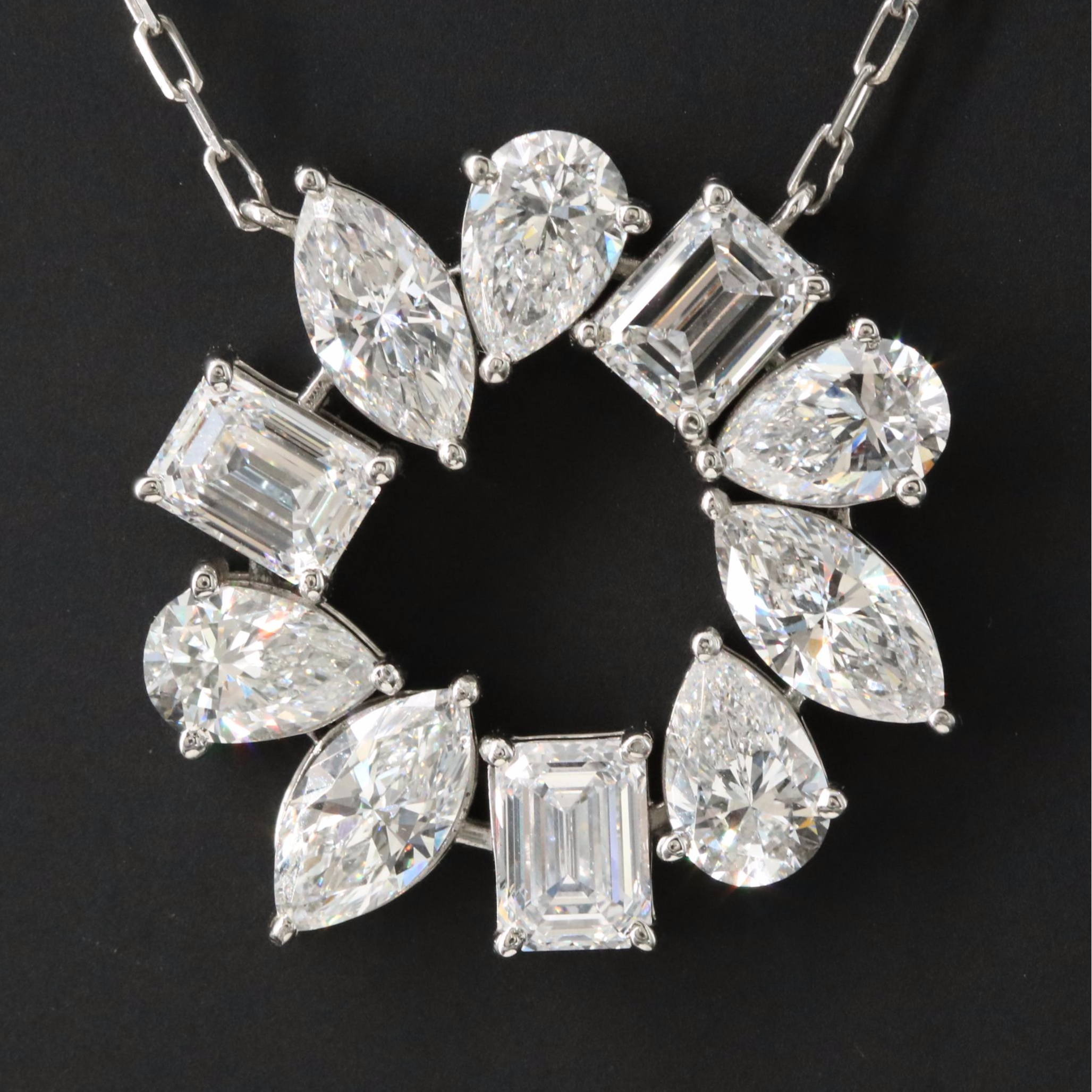 Platinum 6.81 CTW Lab Grown Diamond Necklace