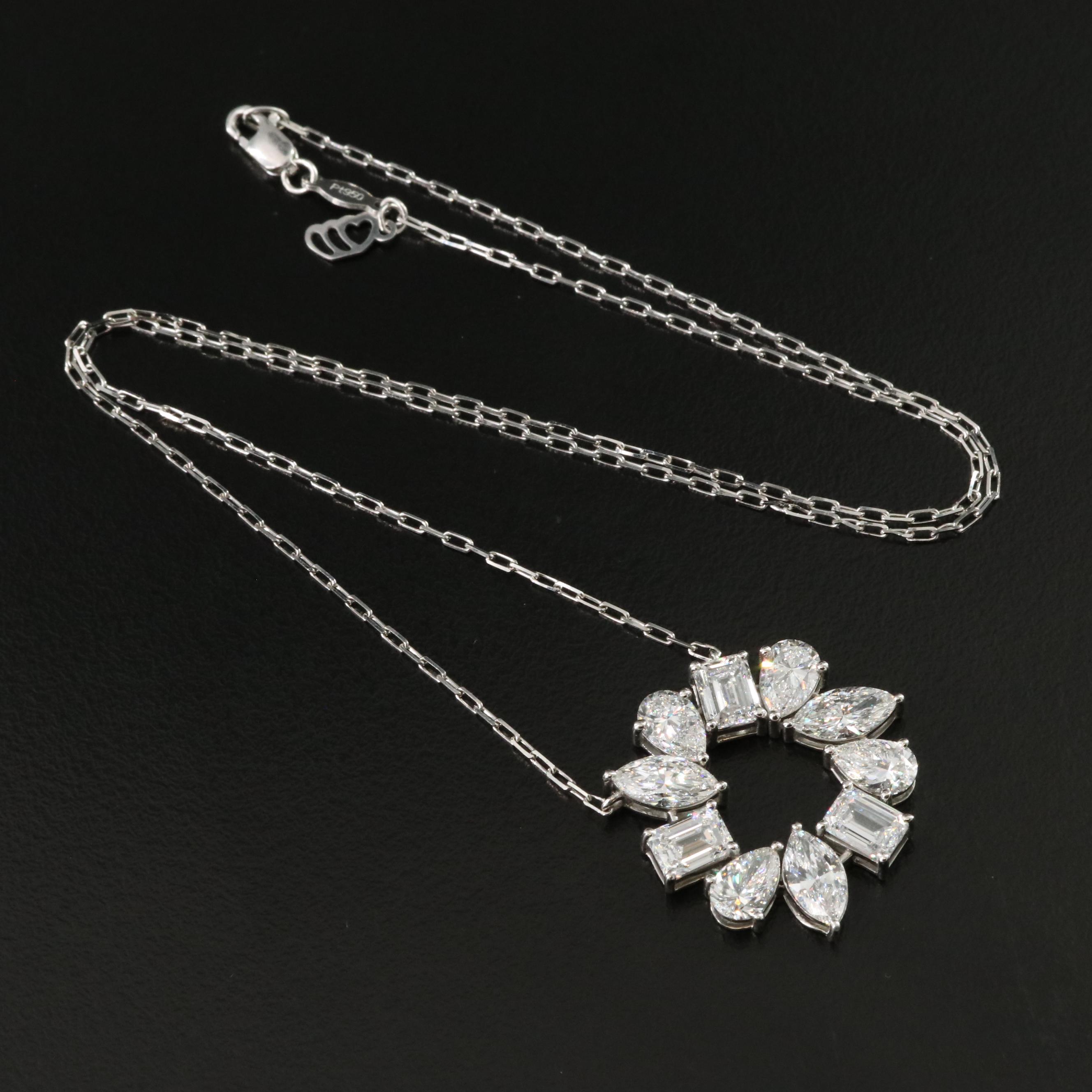 Platinum 6.81 CTW Lab Grown Diamond Necklace