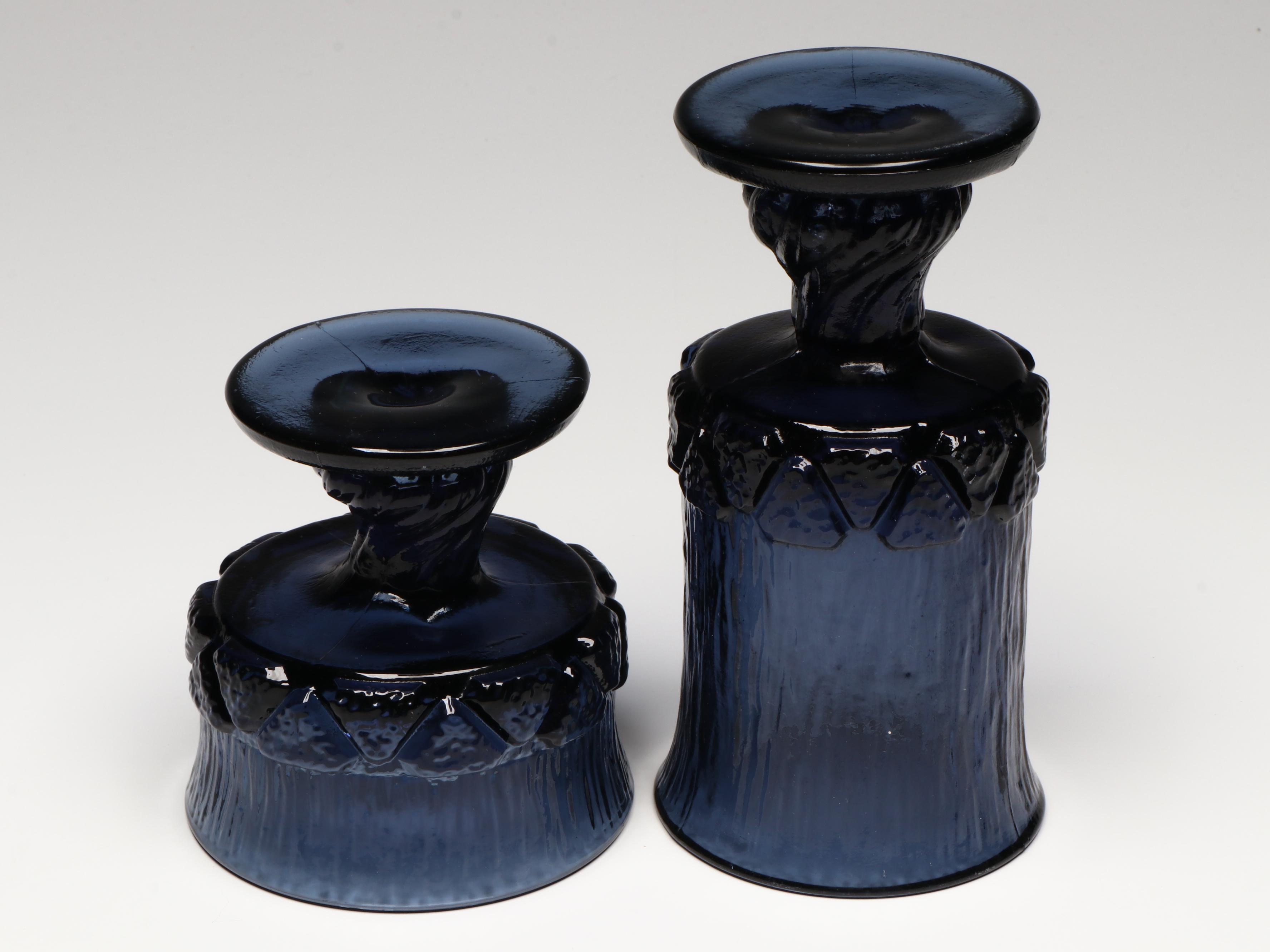 Vintage Fostoria "Sorrento Blue" Wine Glasses and Champagne Coupes