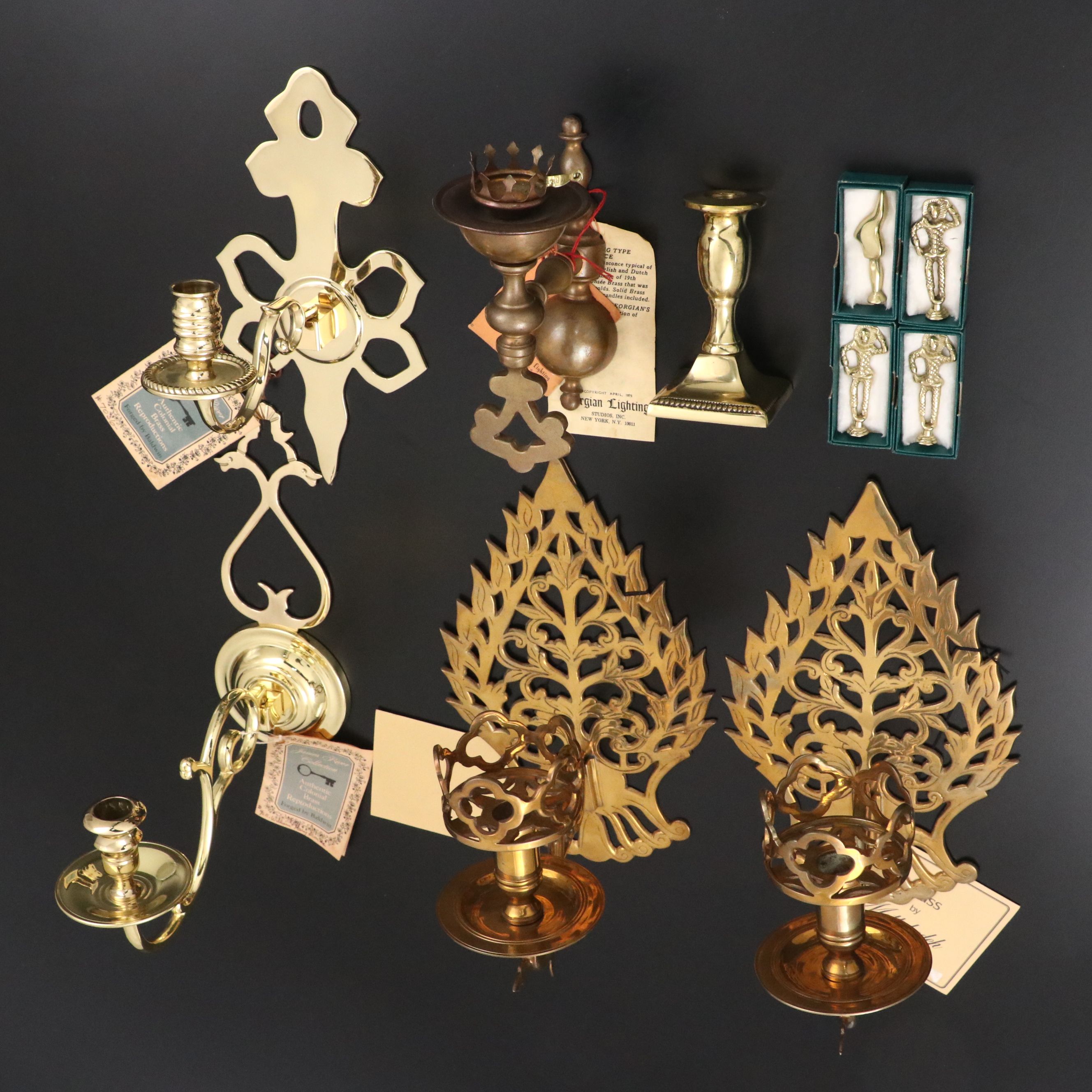 Mottahedeh Charleston Reproductions with Other Brass Sconces and Décor