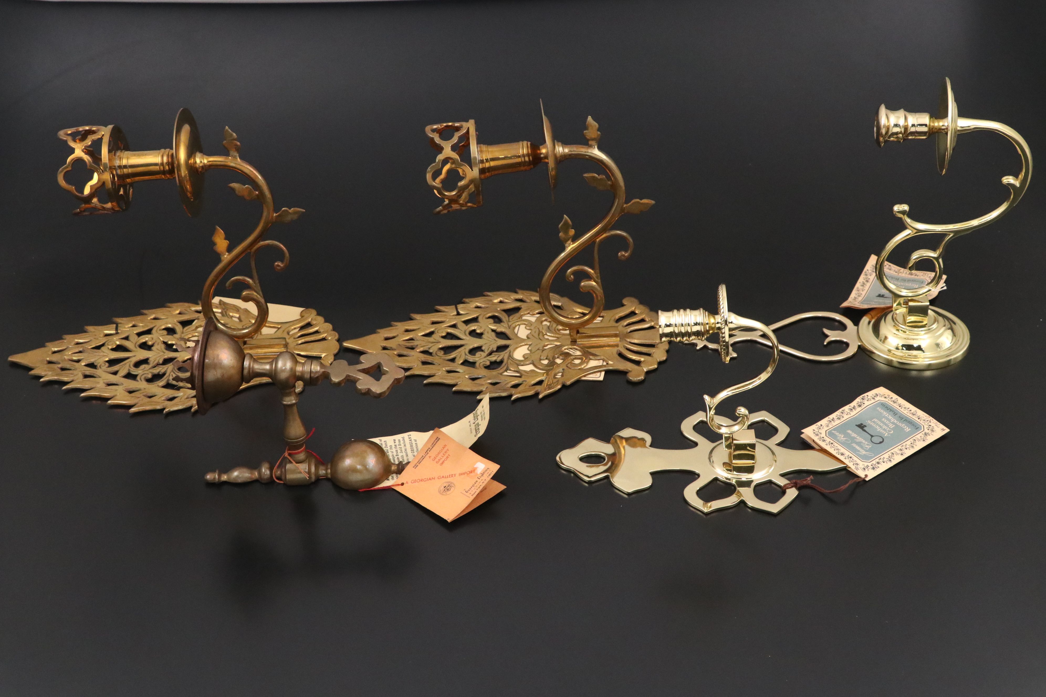 Mottahedeh Charleston Reproductions with Other Brass Sconces and Décor