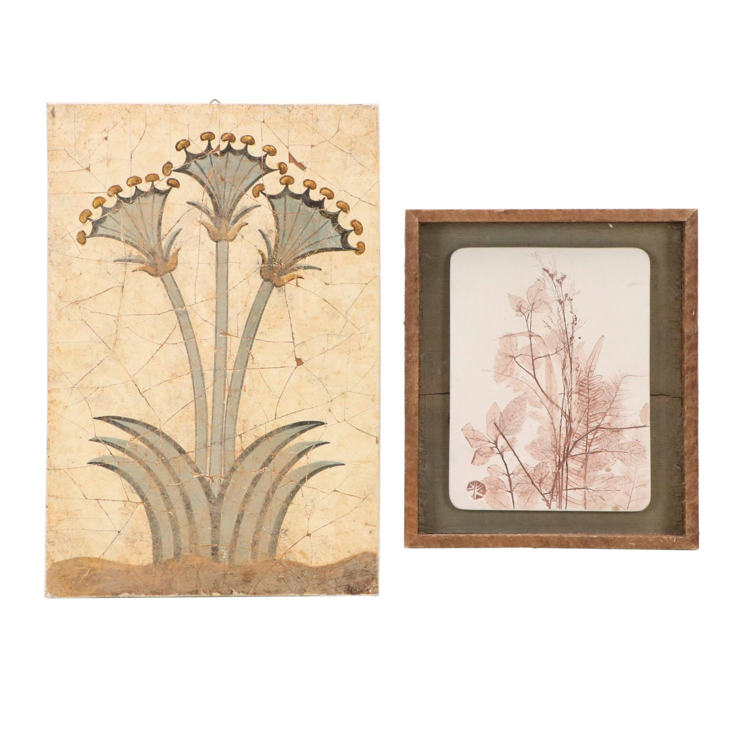 Cricket Relief Print "Wild Flowers," Late 20th Century, and More