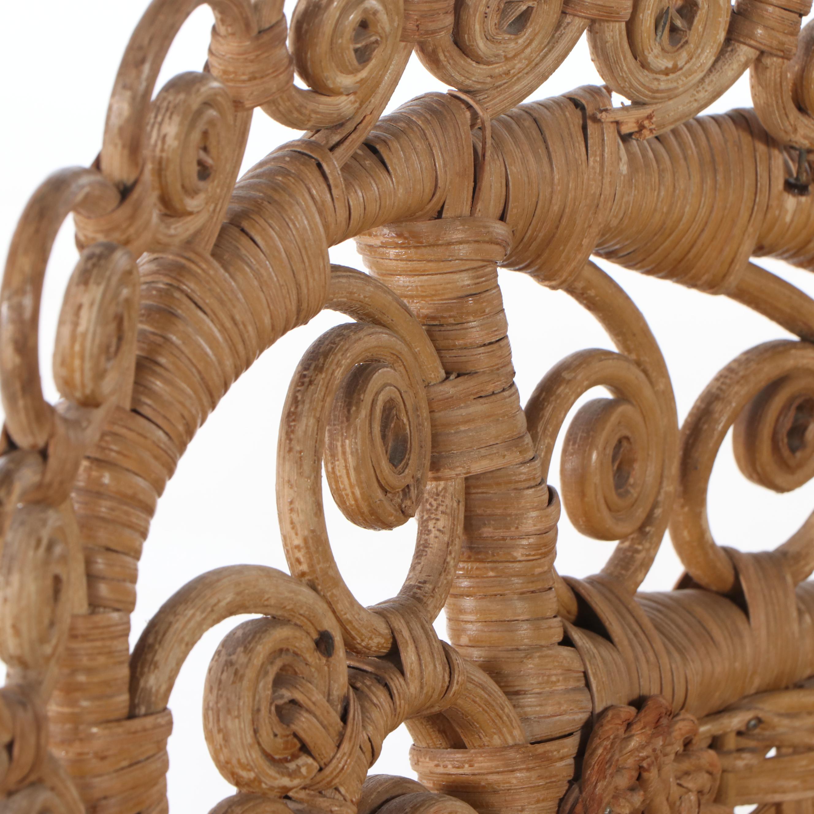 Art Nouveau Natural Wicker One-Arm Chair, Late 19th/ Early 20th Century