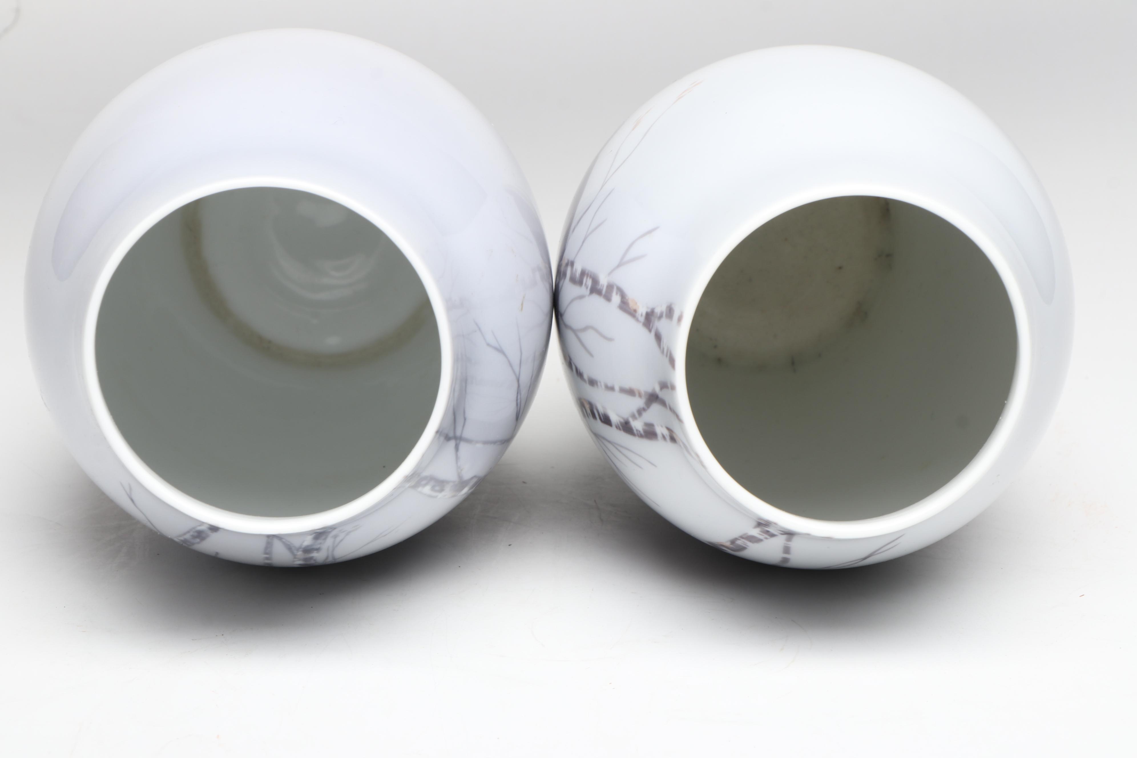 Bing & Grøndahl Porcelain Scenery Vases