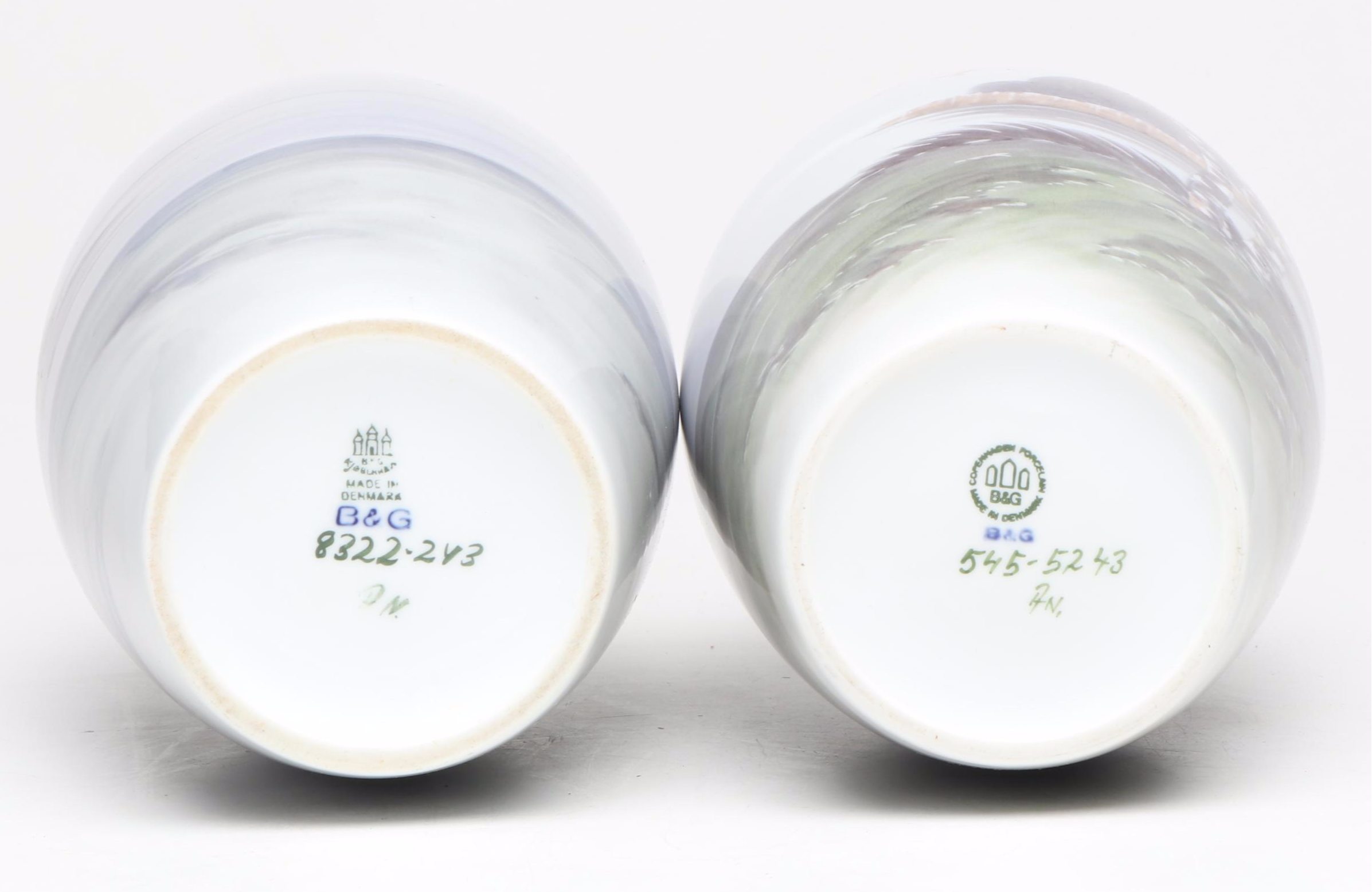 Bing & Grøndahl Porcelain Scenery Vases