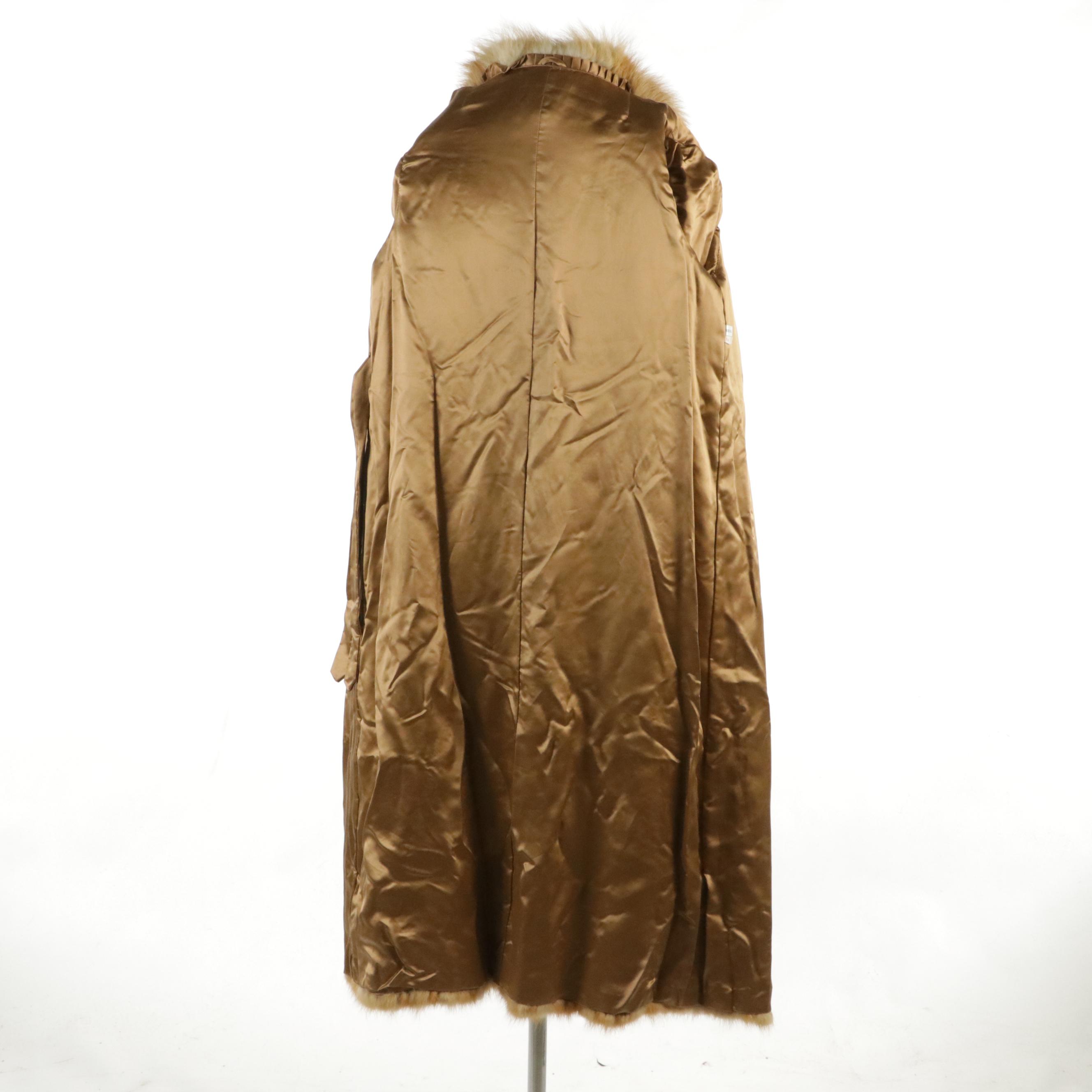 Marten Fur Coat with Tanuki Fur Tuxedo Collar