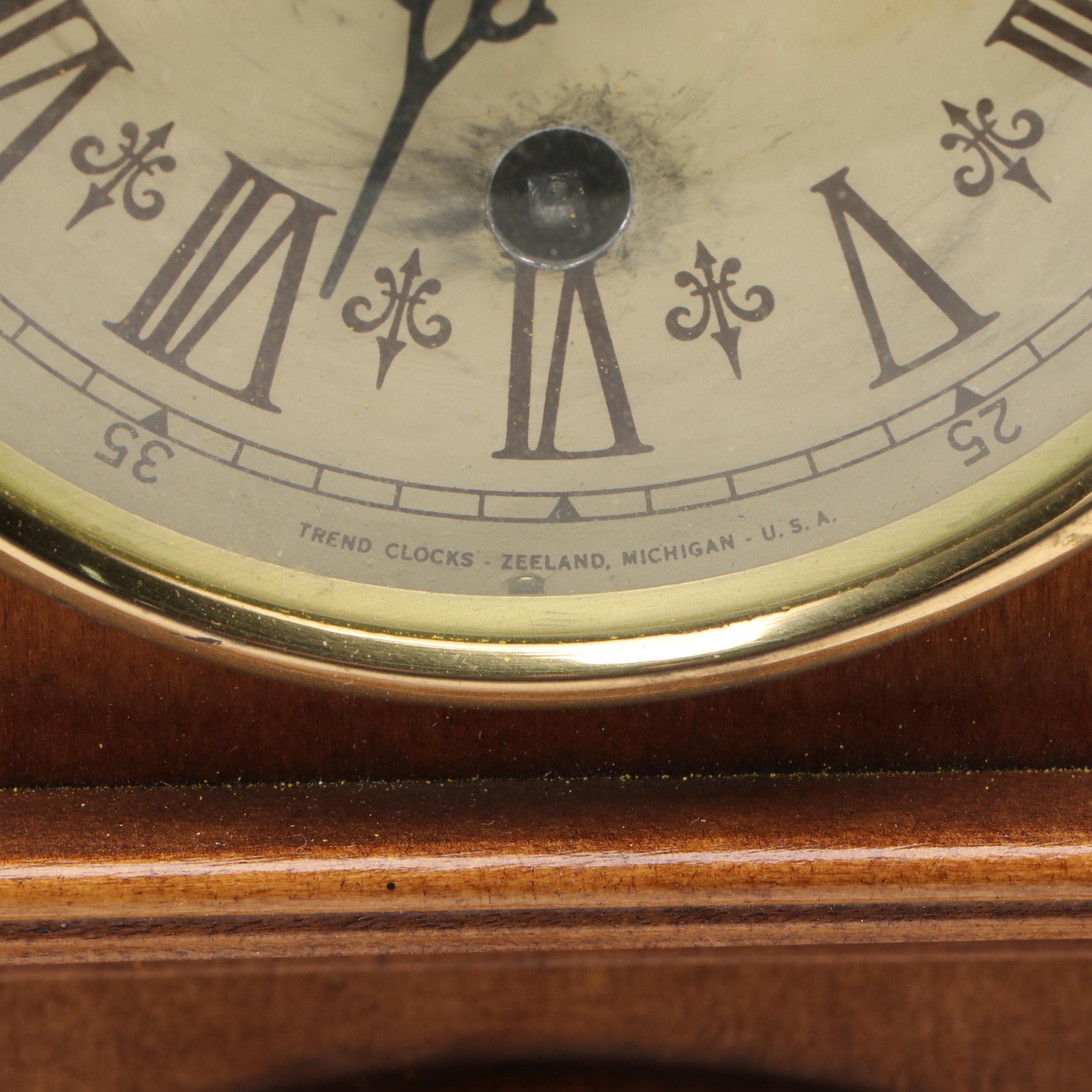 Wuersch Mid Century Modern Style Wall Clock and Miniature Grandfather Clock