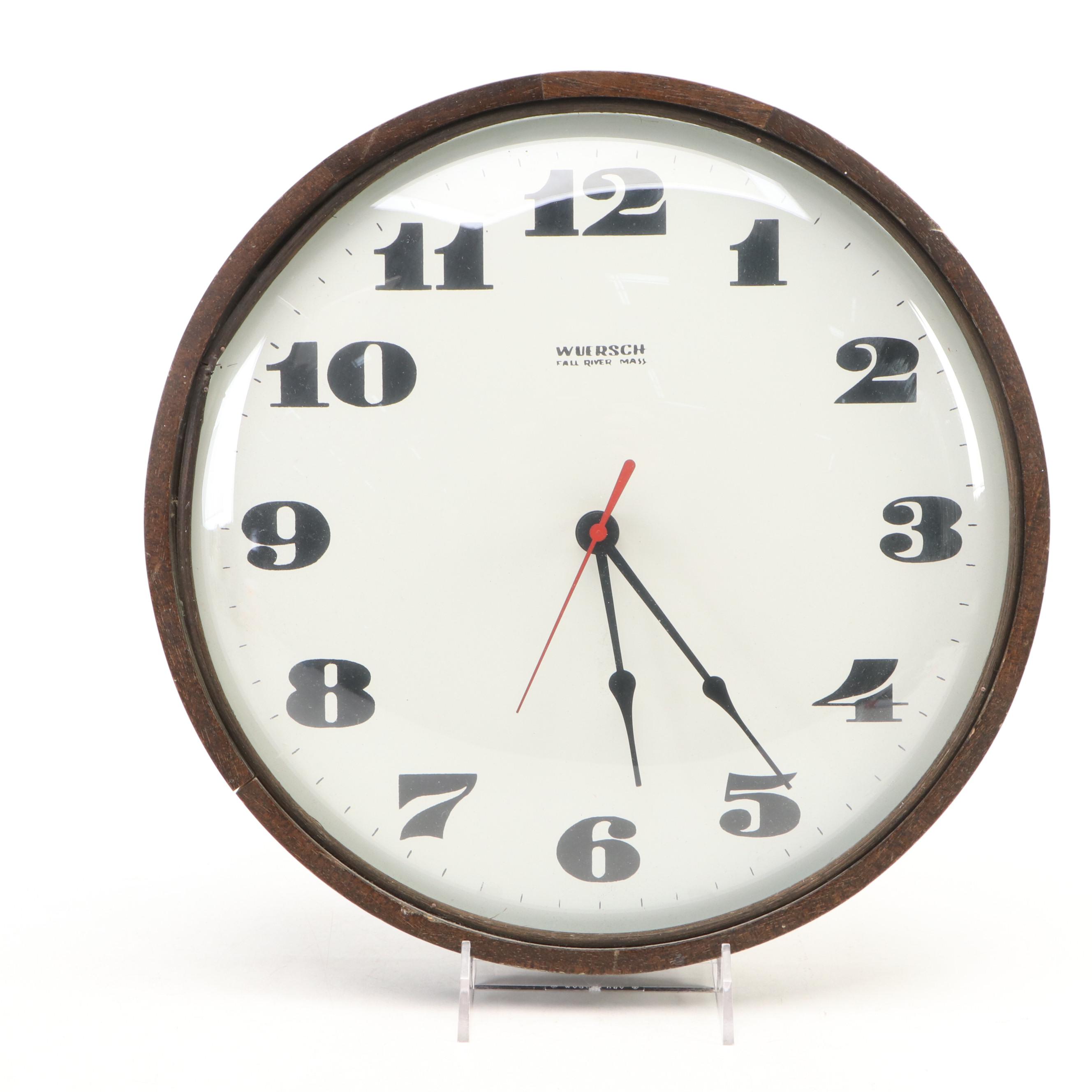 Wuersch Mid Century Modern Style Wall Clock and Miniature Grandfather Clock