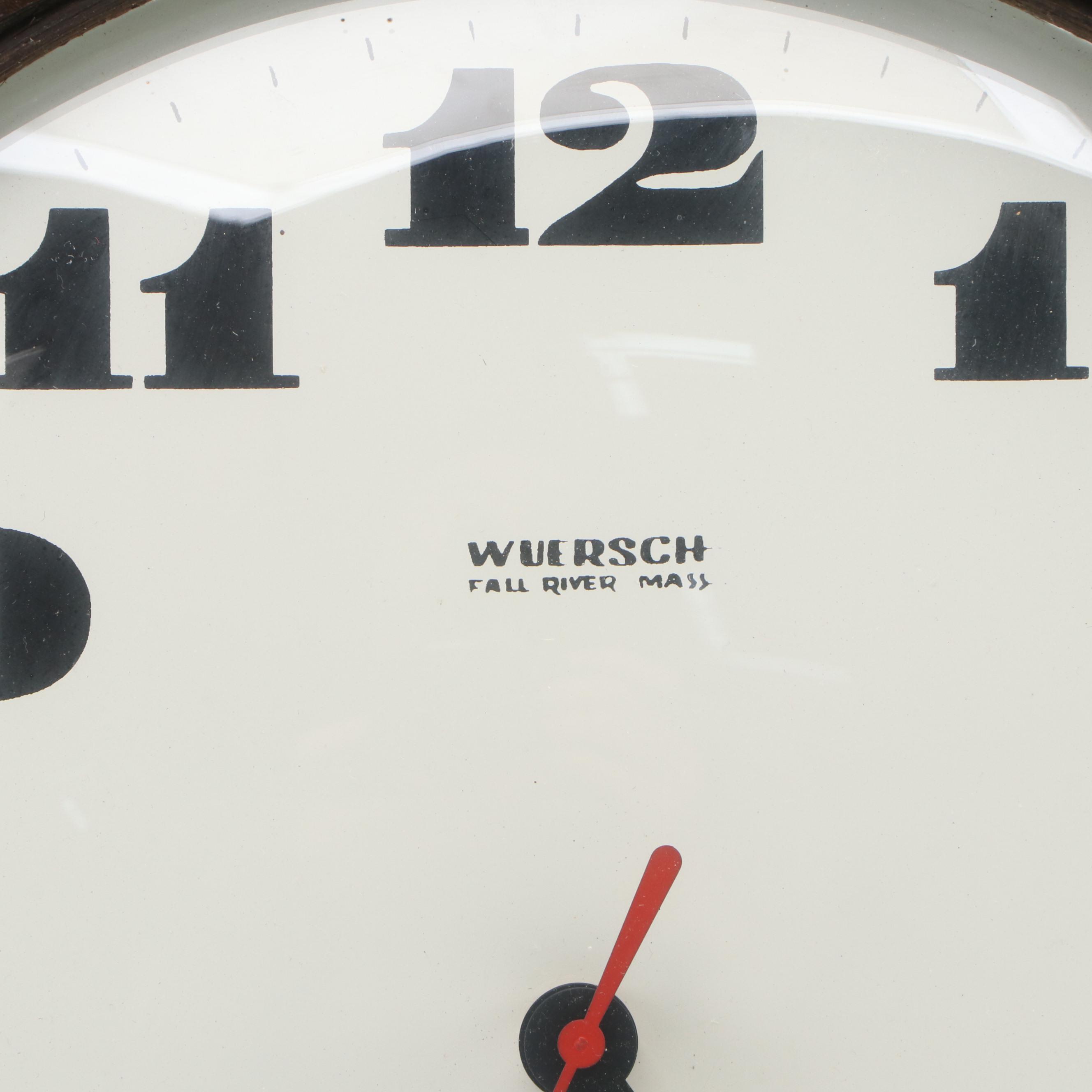 Wuersch Mid Century Modern Style Wall Clock and Miniature Grandfather Clock