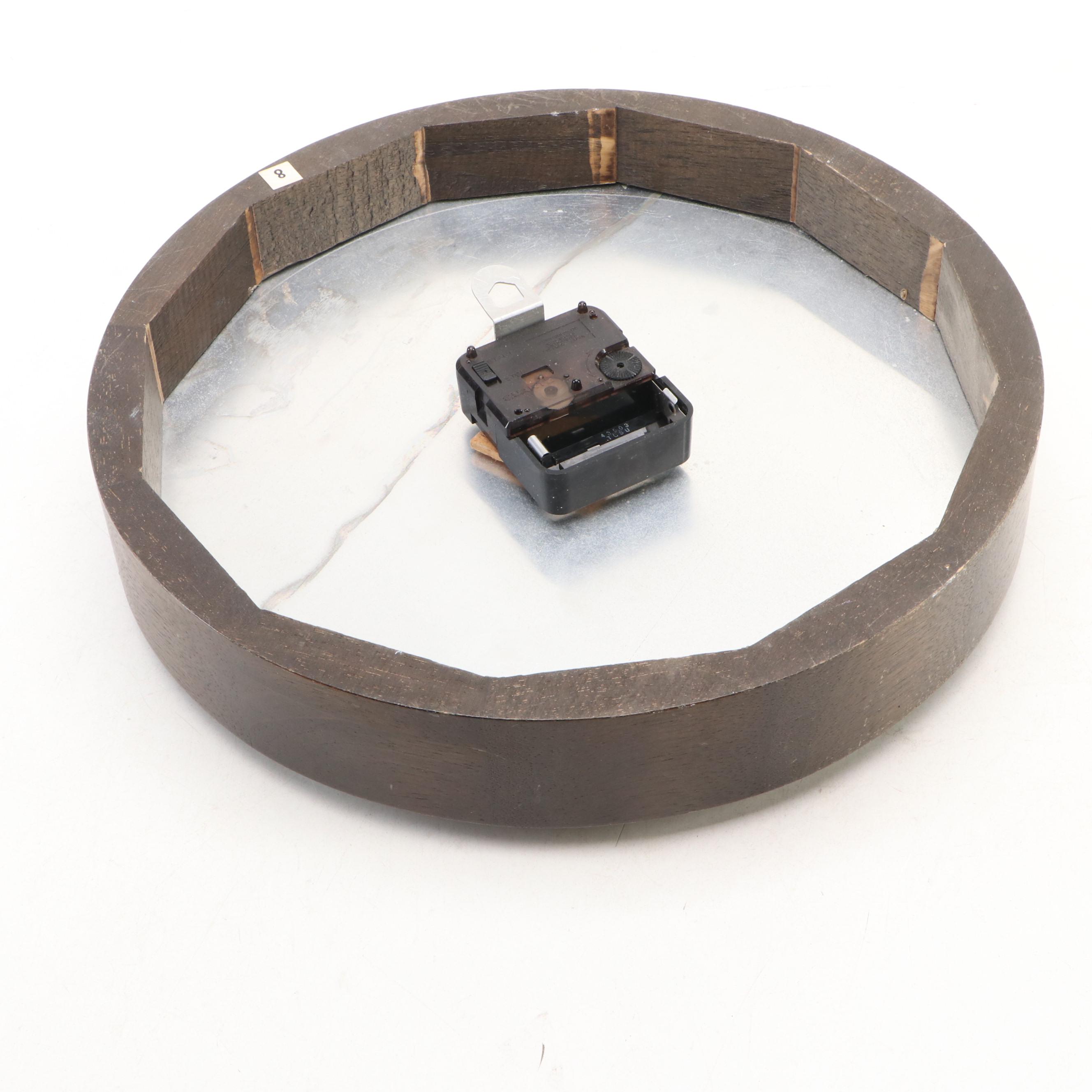 Wuersch Mid Century Modern Style Wall Clock and Miniature Grandfather Clock