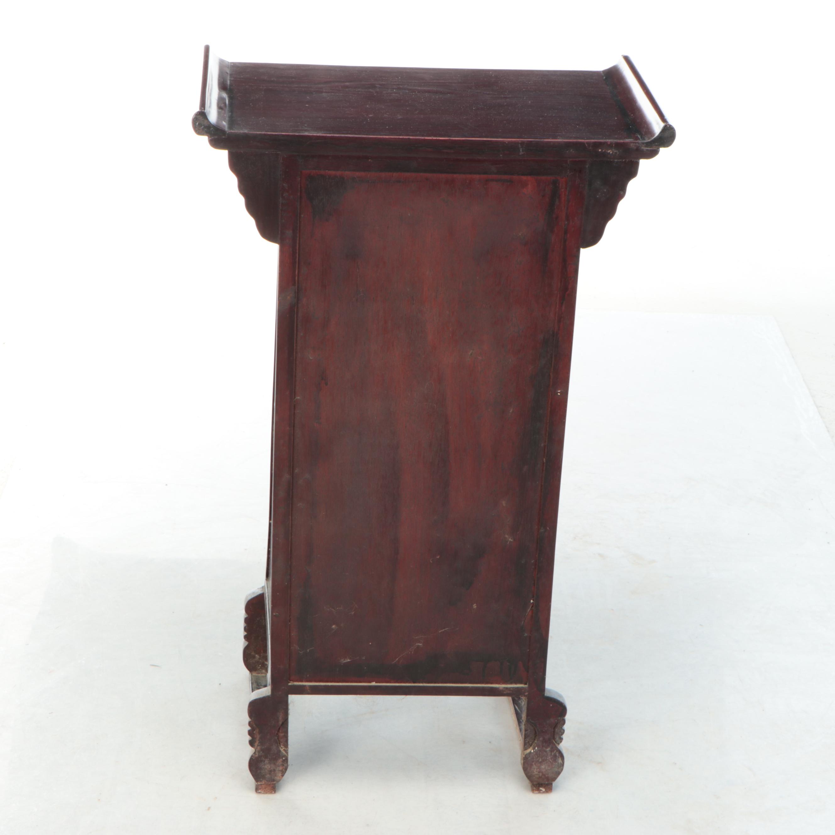 Chinese Style Mahogany Finish Apothecary Cabinet