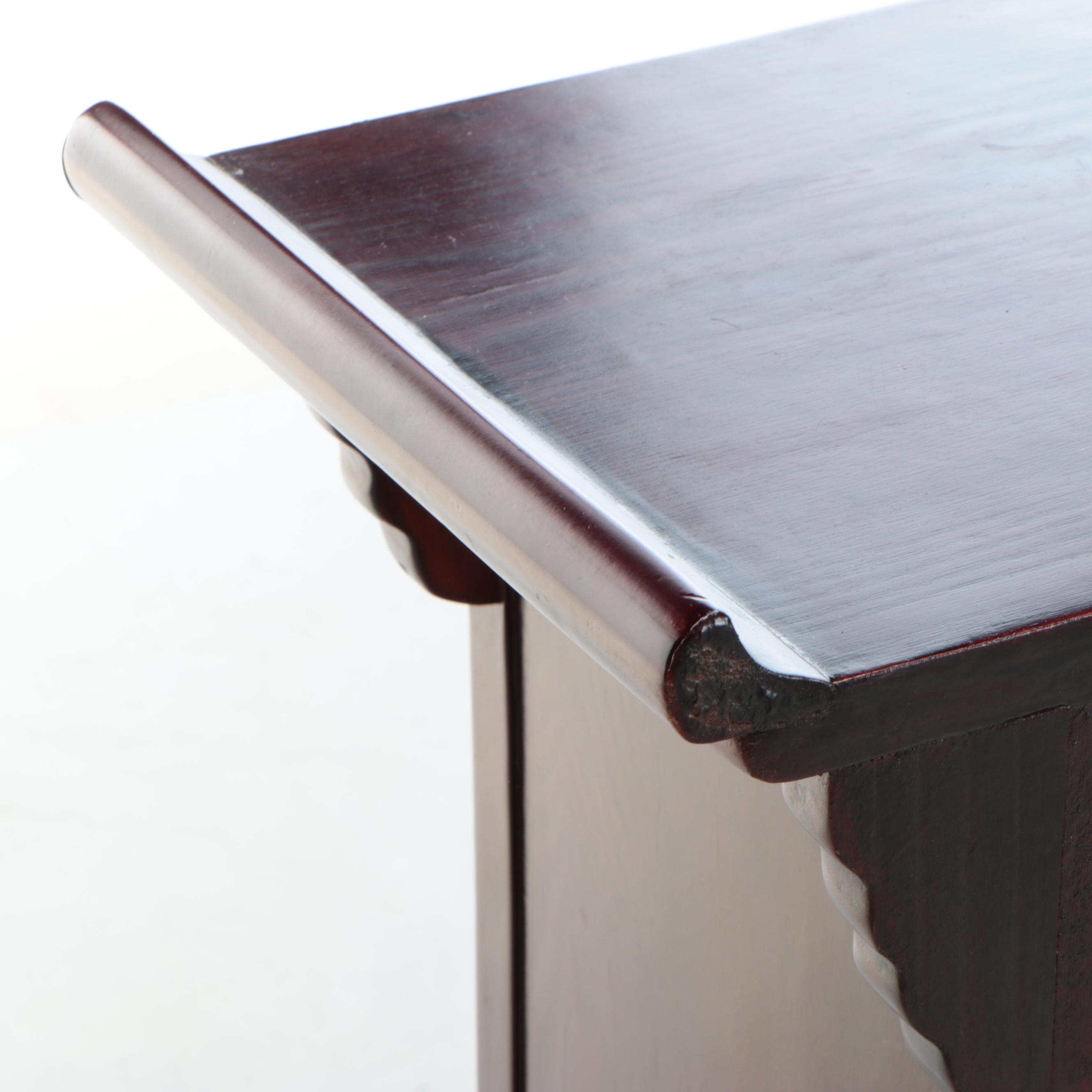 Chinese Style Mahogany Finish Apothecary Cabinet