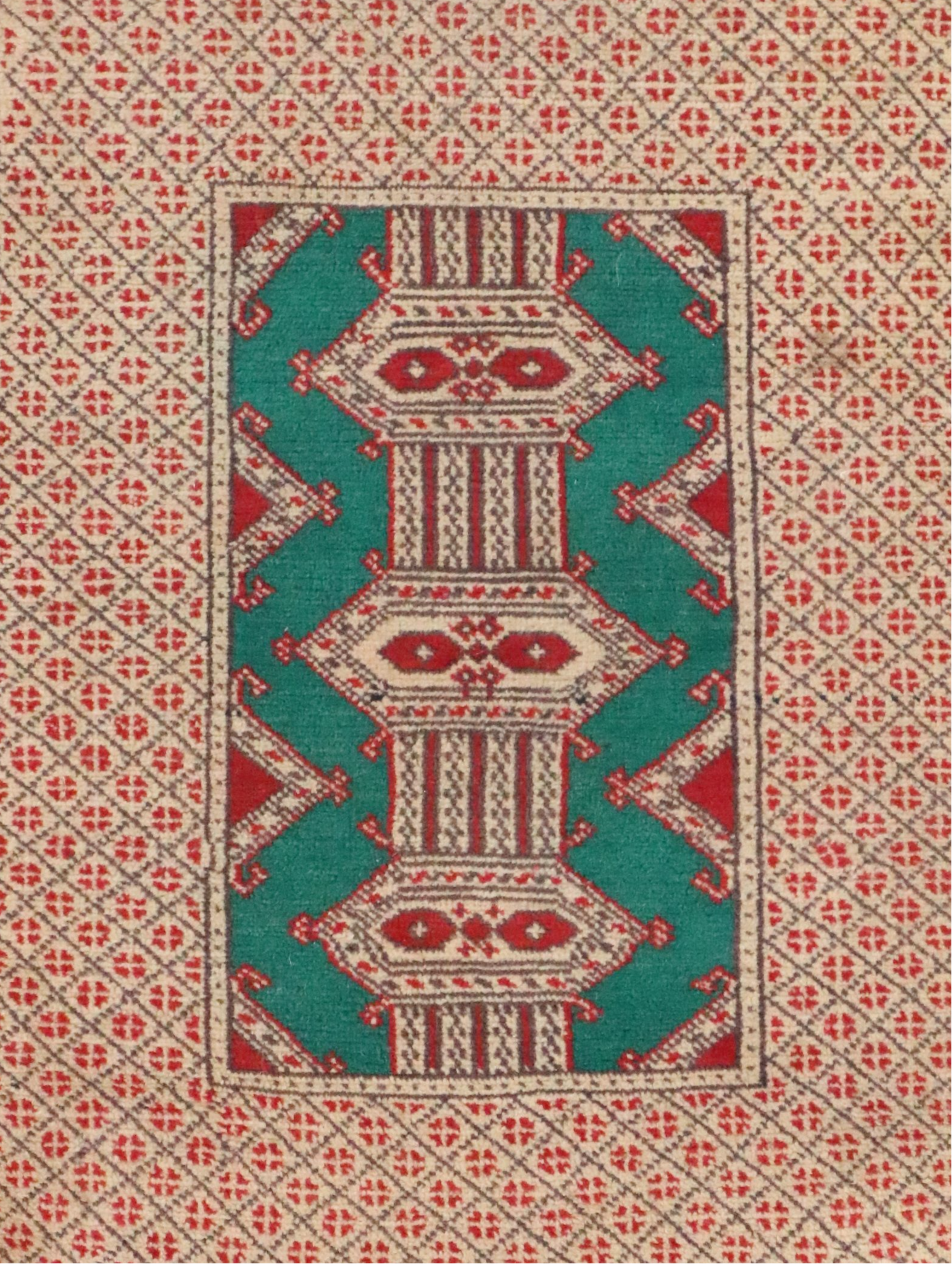 2'4 x 2'10 Hand-Knotted Turkish Milas Accent Rug