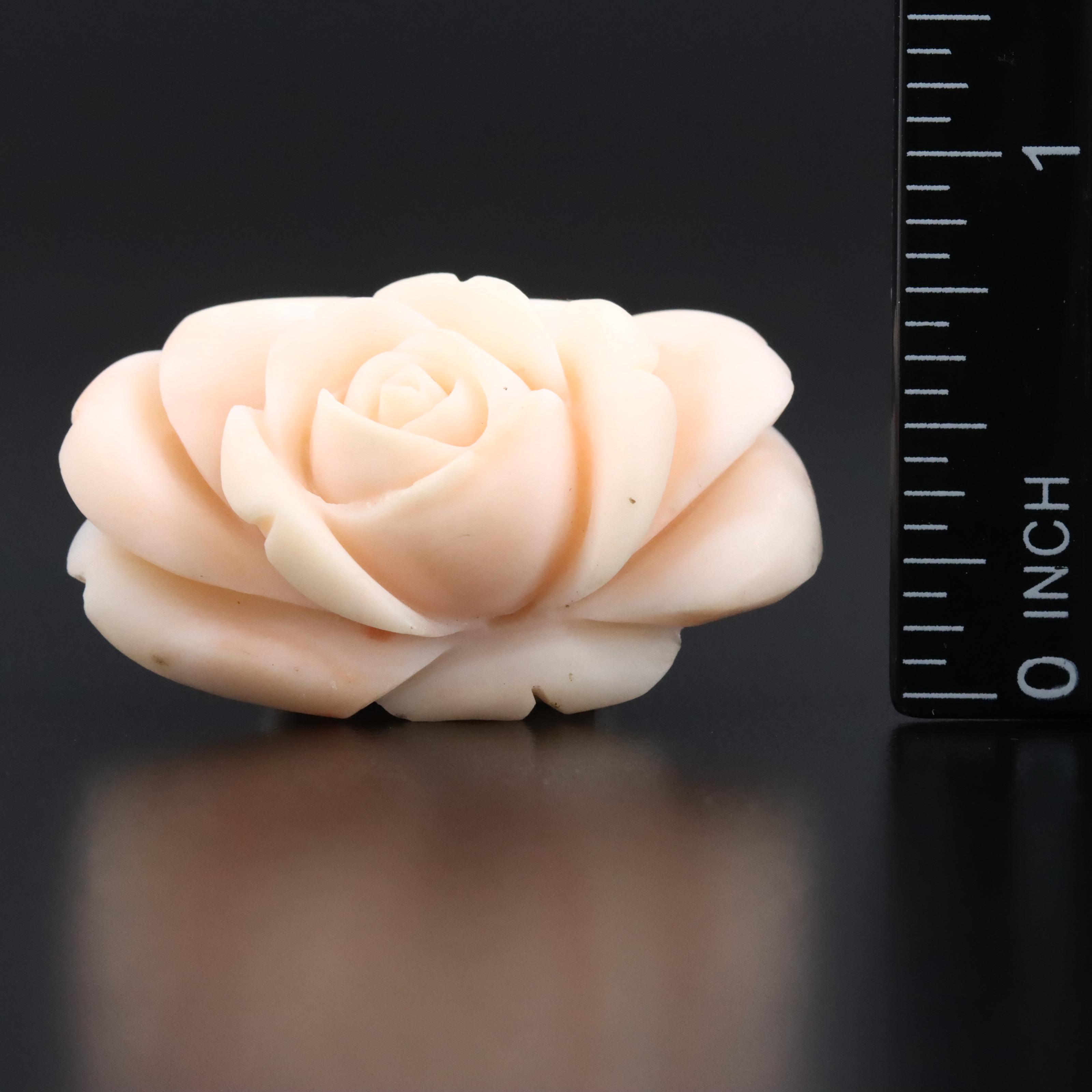 Loose Coral Carved Blossom