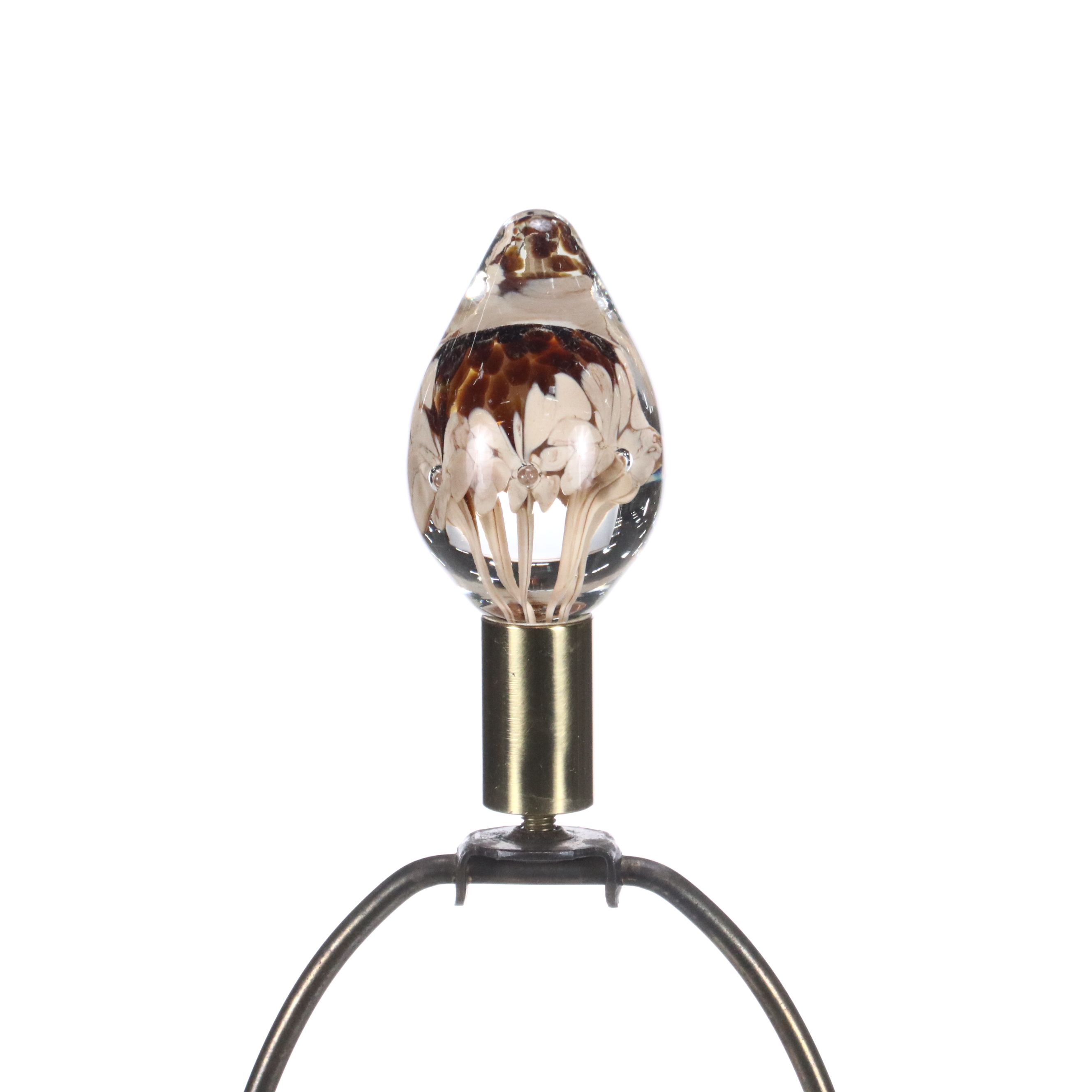 St. Clair Art Glass Calla Lilly Table Lamp, Mid to Late 20th Century