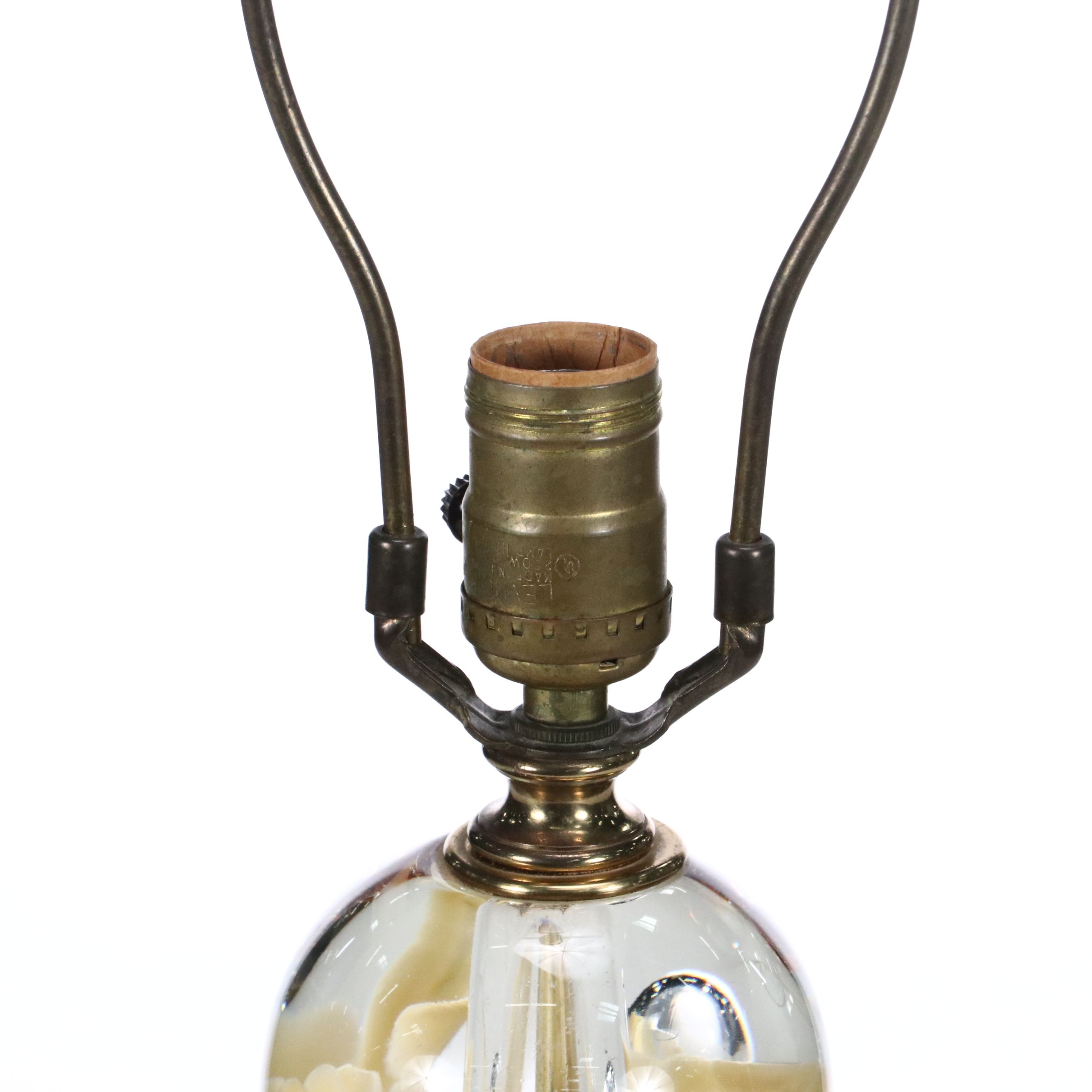 St. Clair Art Glass Calla Lilly Table Lamp, Mid to Late 20th Century