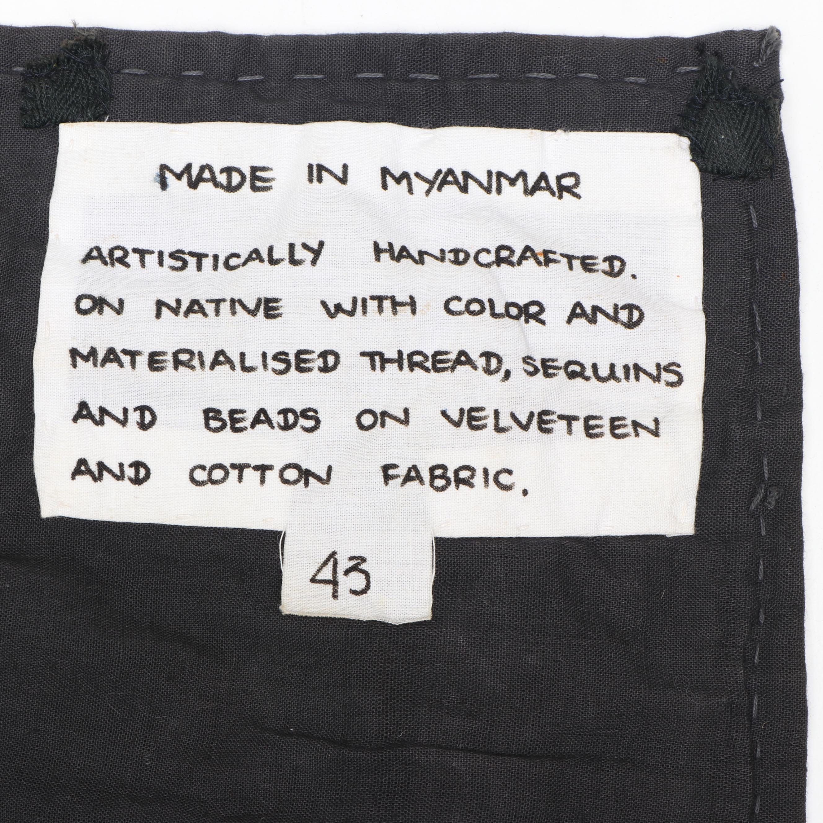 Burmese Kalaga Handmade Sequin and Beadwork Textile of Qilin