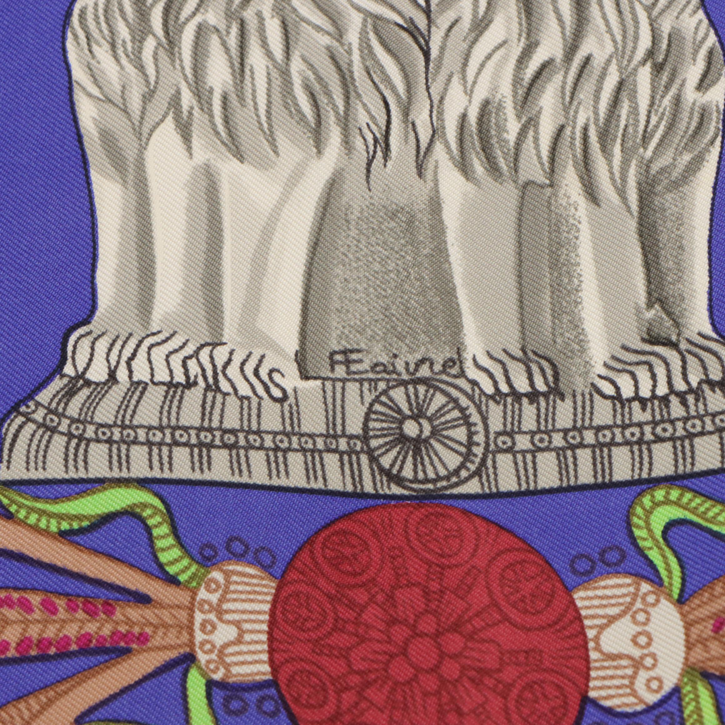 Hermès "Torana" Silk Twill Scarf 90