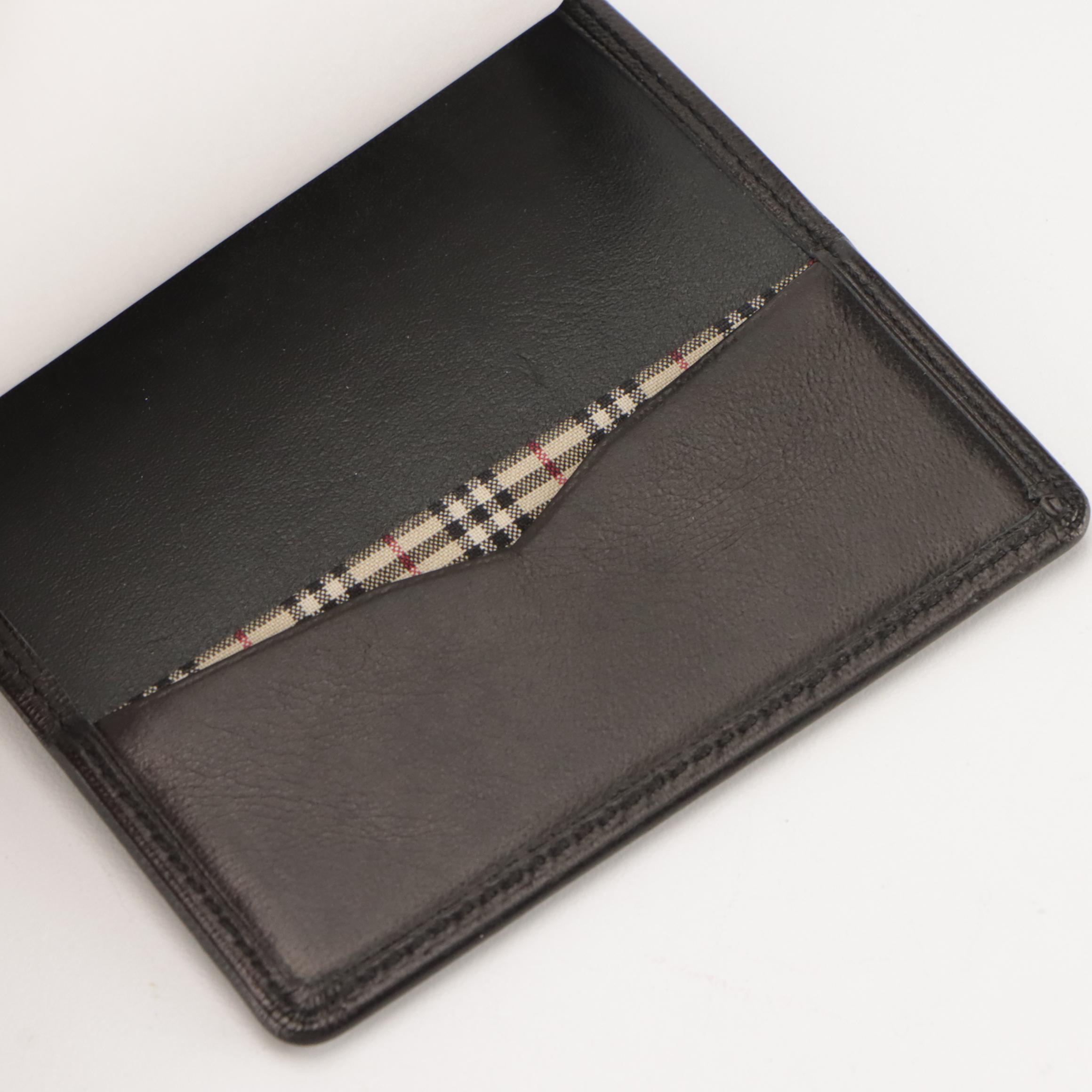 Burberry Note Cover/Business Card Case in Dark Brown Leather