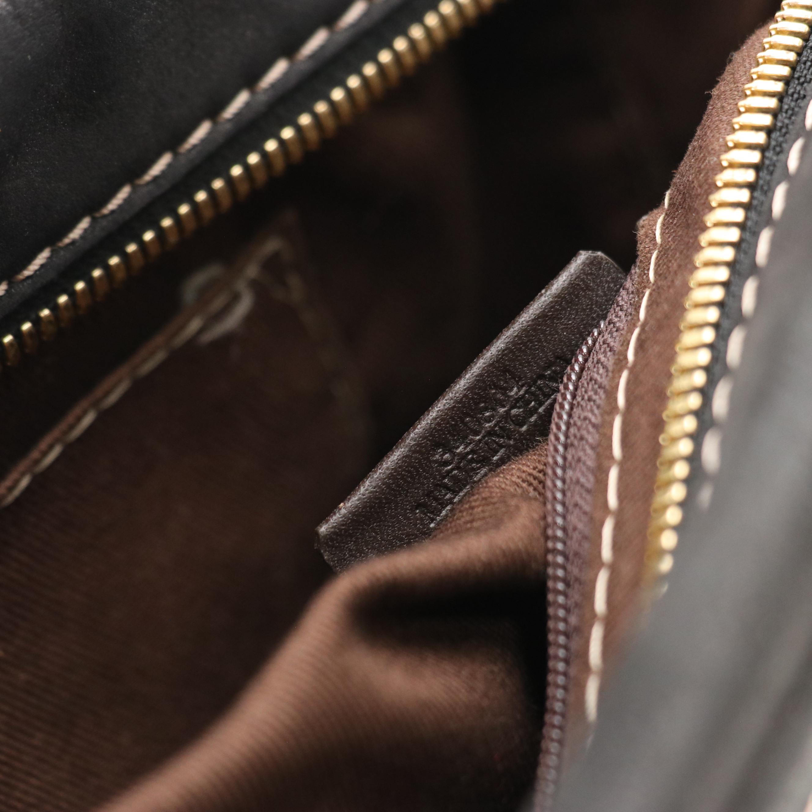 Loewe Zip-Around Boston Bag in Black Nubuck Suede and Leather Trim