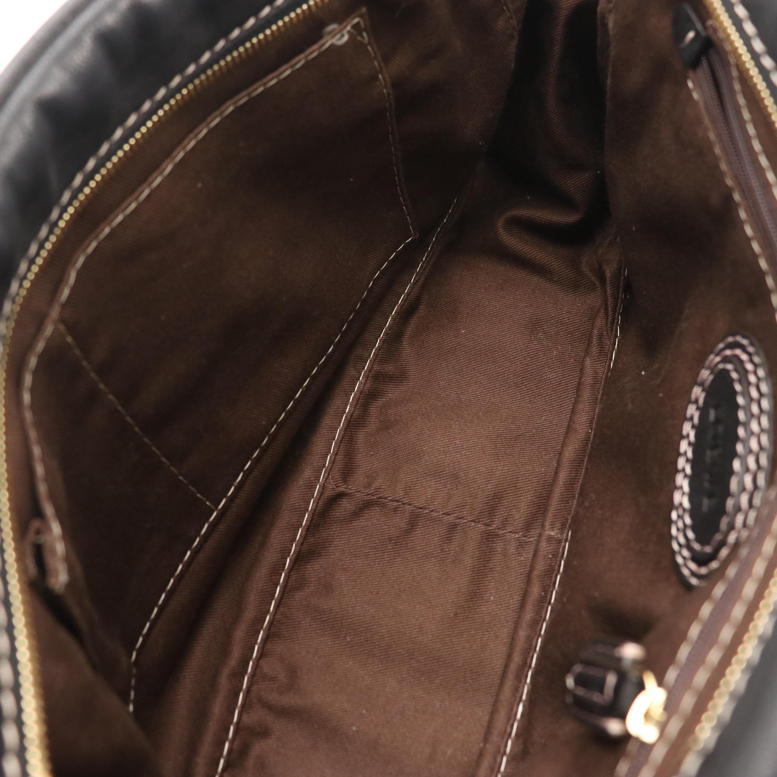 Loewe Zip-Around Boston Bag in Black Nubuck Suede and Leather Trim