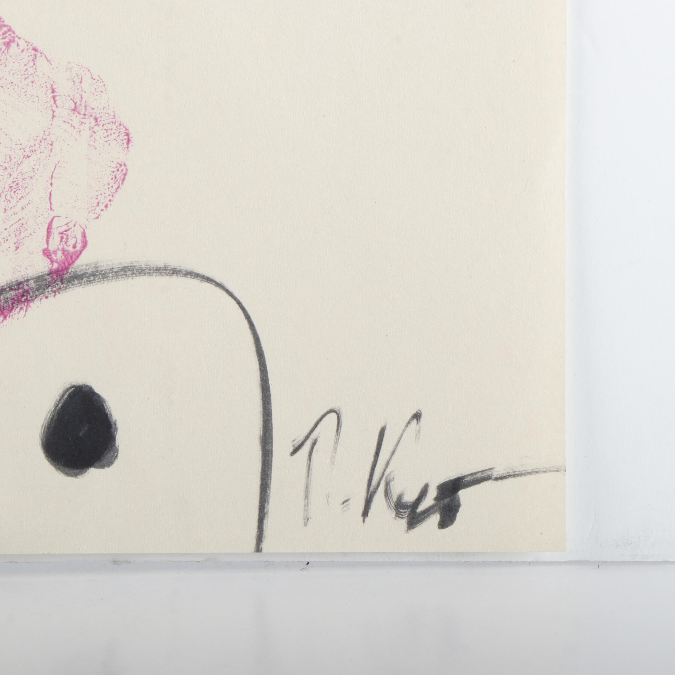 Peter Keil Abstract Acrylic Portrait Painting, Late 20th Century