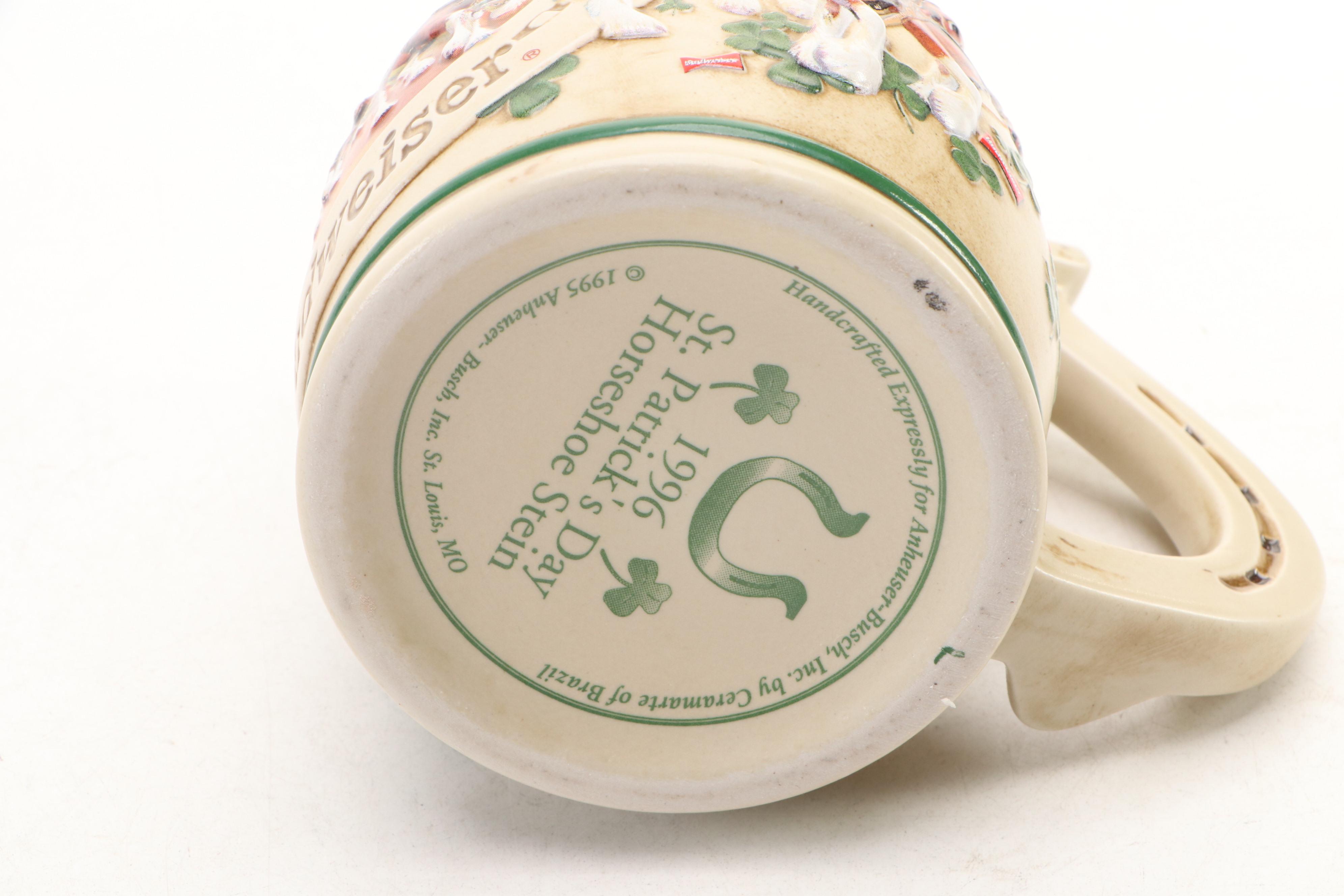 Ceramarte for Anheuser-Busch Collector Beer Steins with Cookie Tin