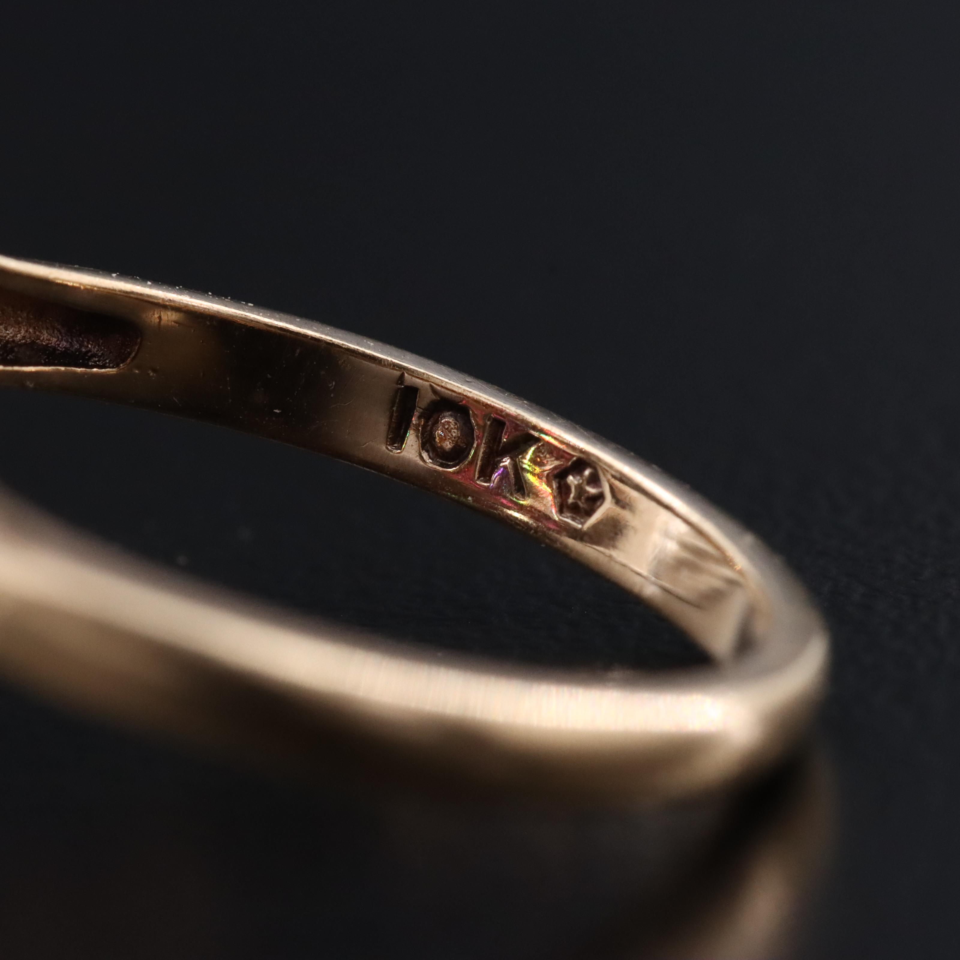 10K White Zircon and Ruby Rin