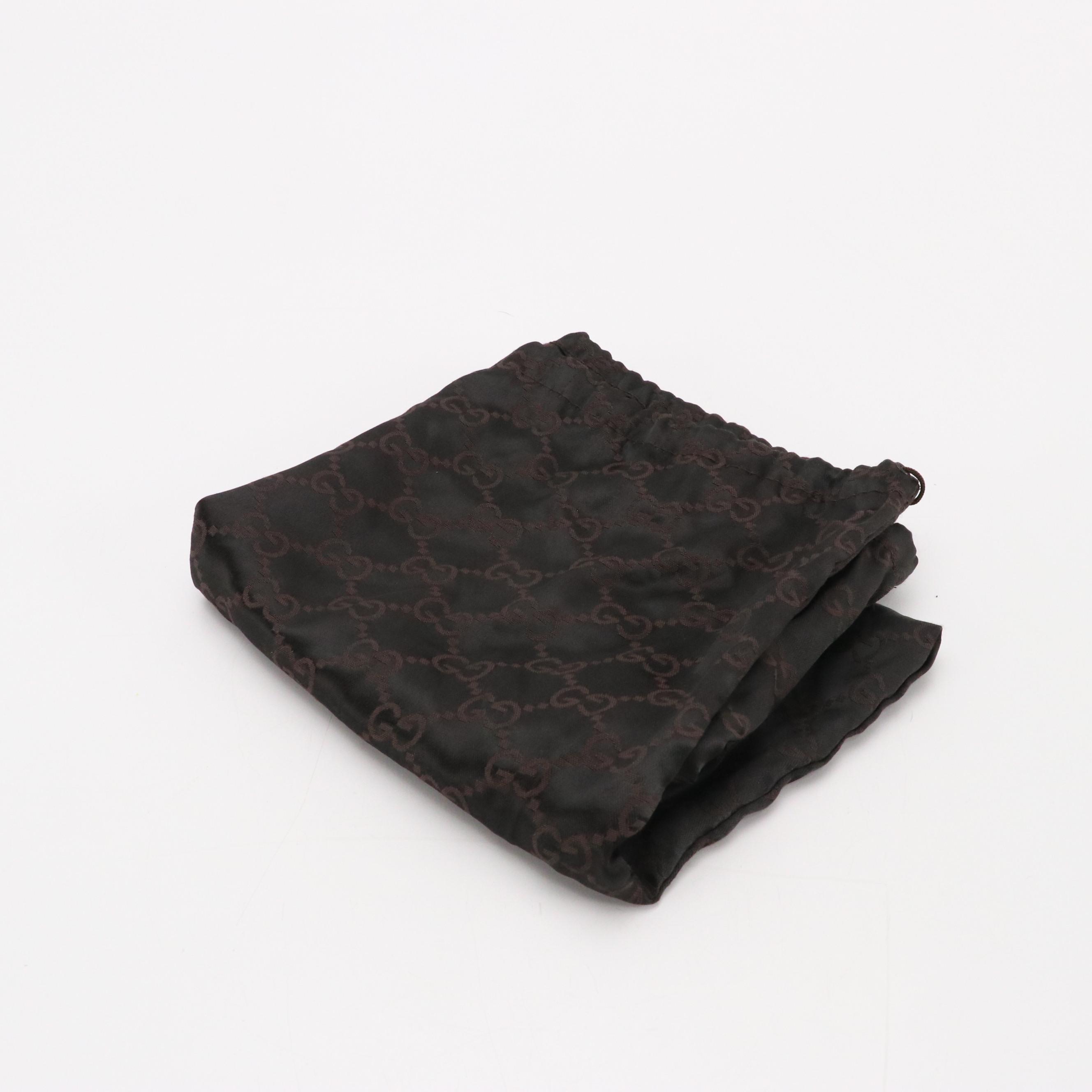 Gucci Web Strap Shoulder Bag in Black GG Canvas and Leather