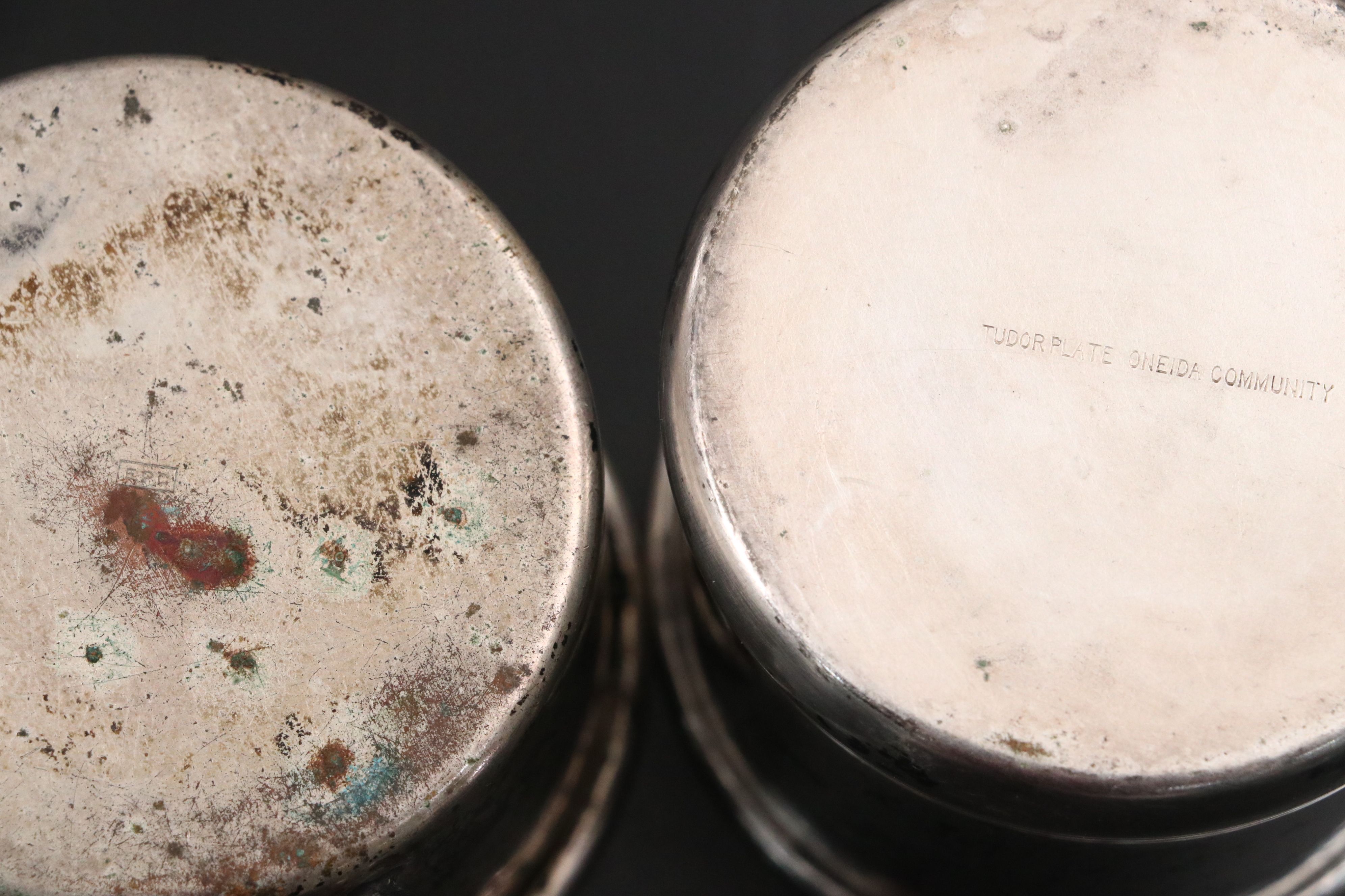 Sterling Rattle and Pins with Silver Plate Cups and Other Baby Keepsakes