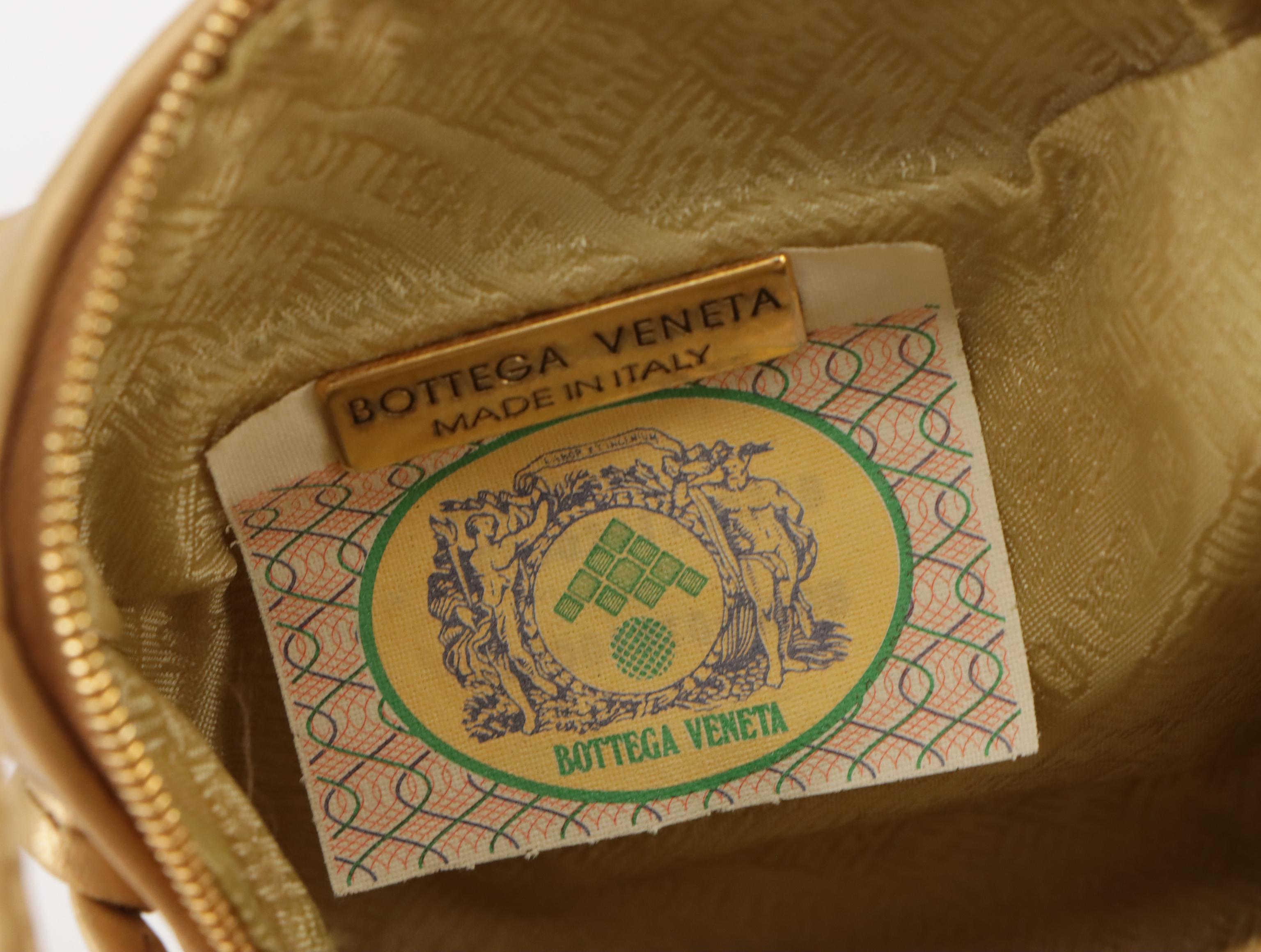 Bottega Veneta Crossbody Bag in Metallic Gold Intrecciato Leather