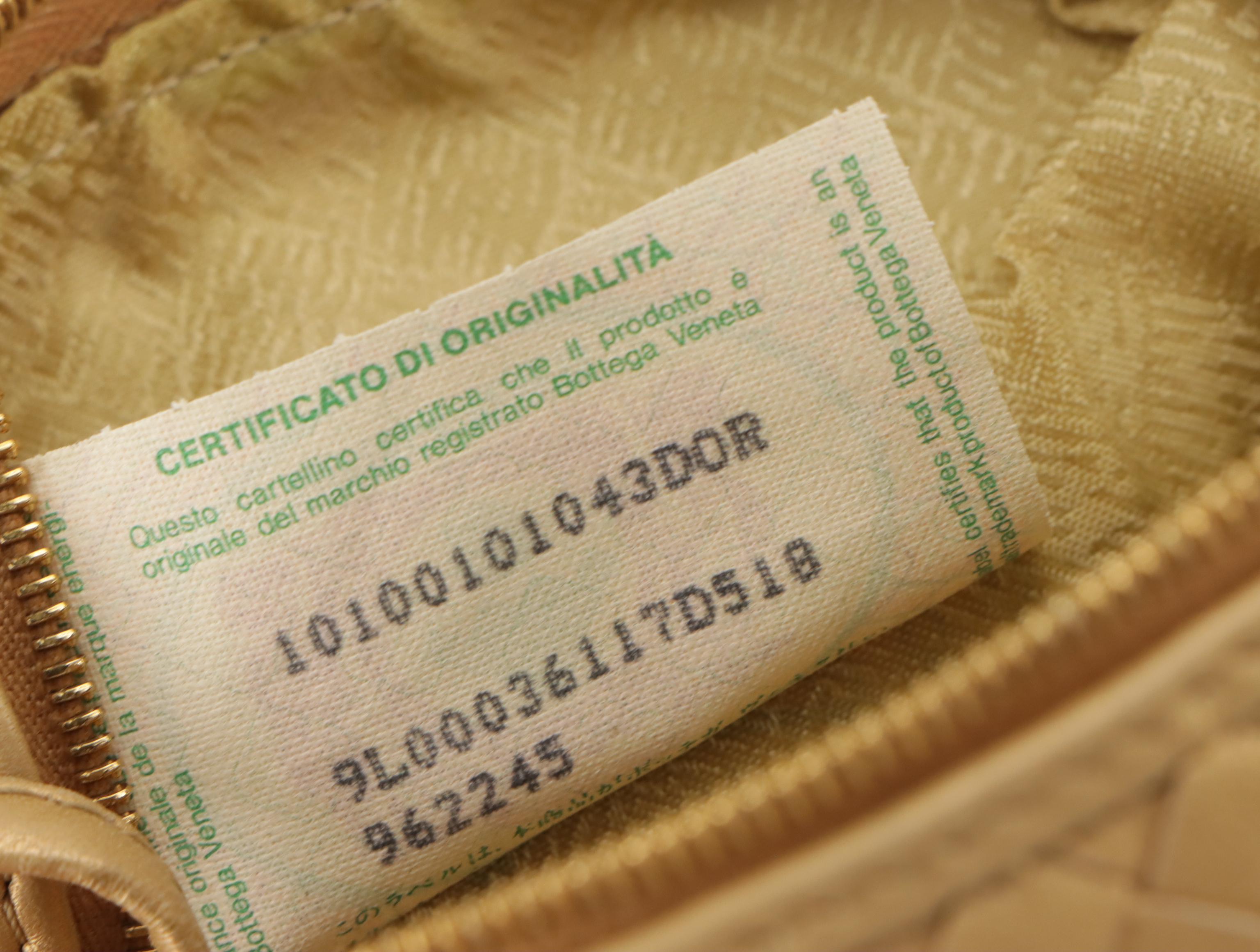 Bottega Veneta Crossbody Bag in Metallic Gold Intrecciato Leather