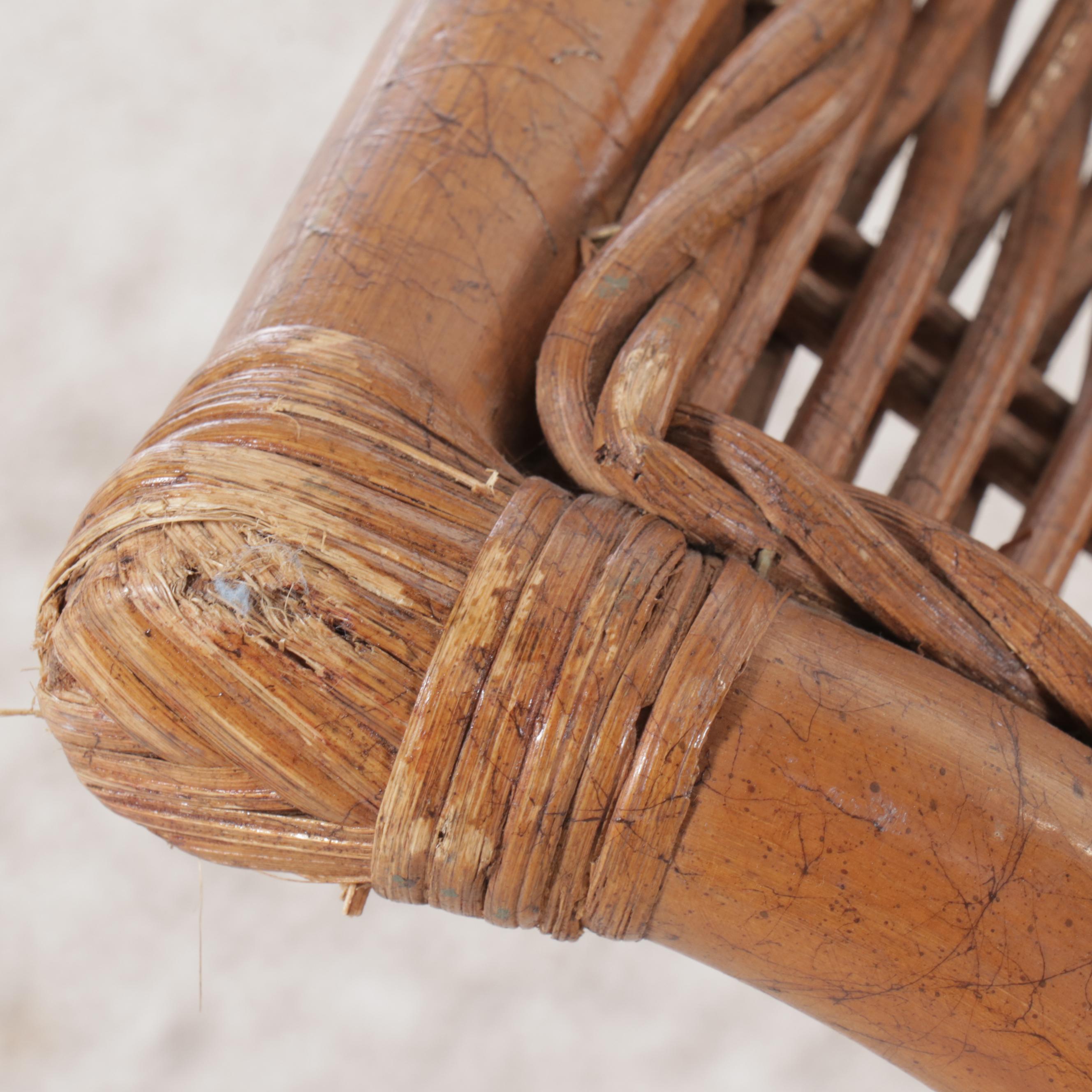 Set of Four Ficks Reed Rattan Patio Armchairs