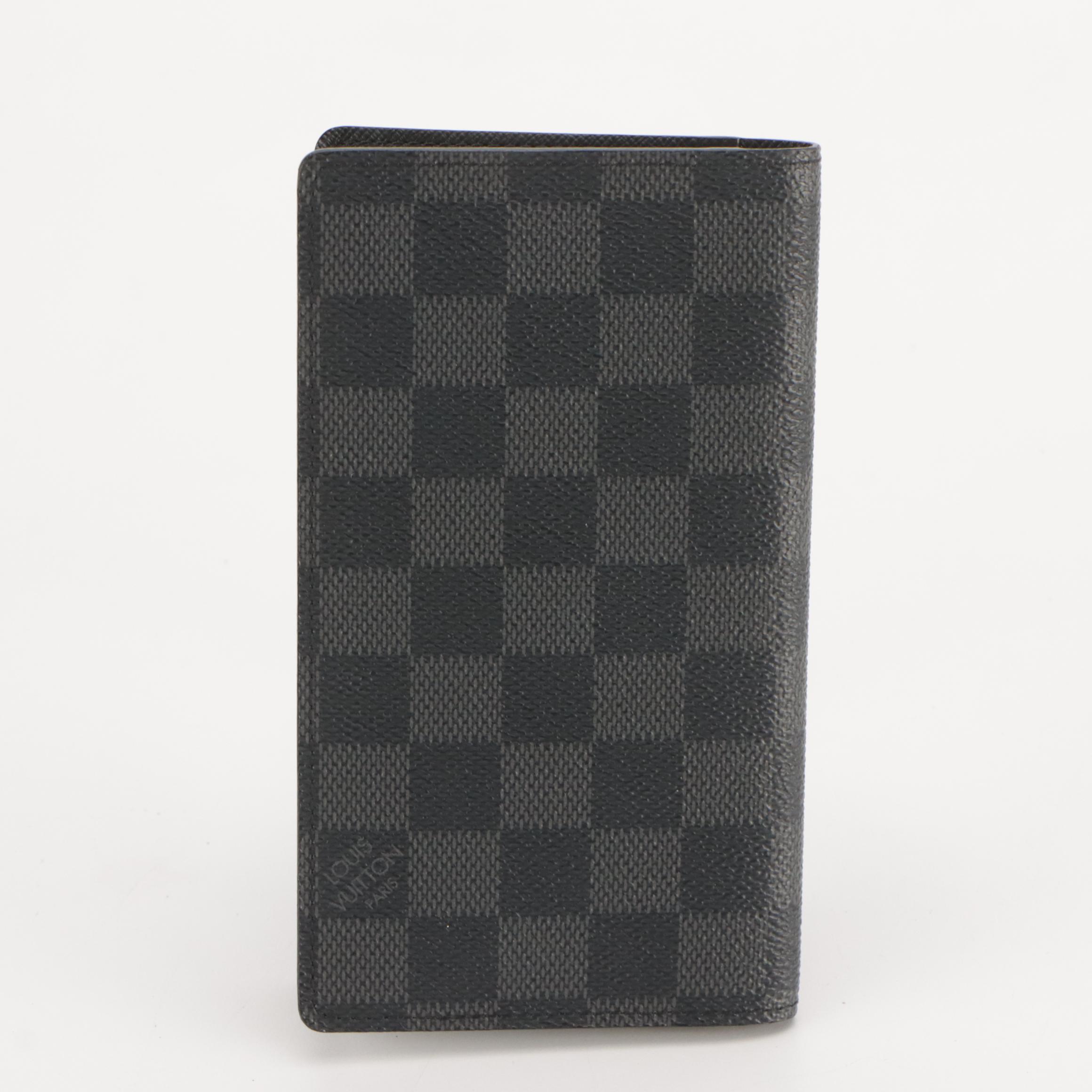 Louis Vuitton Pocket Agenda Cover in Damier Graphite Canvas with Address Book