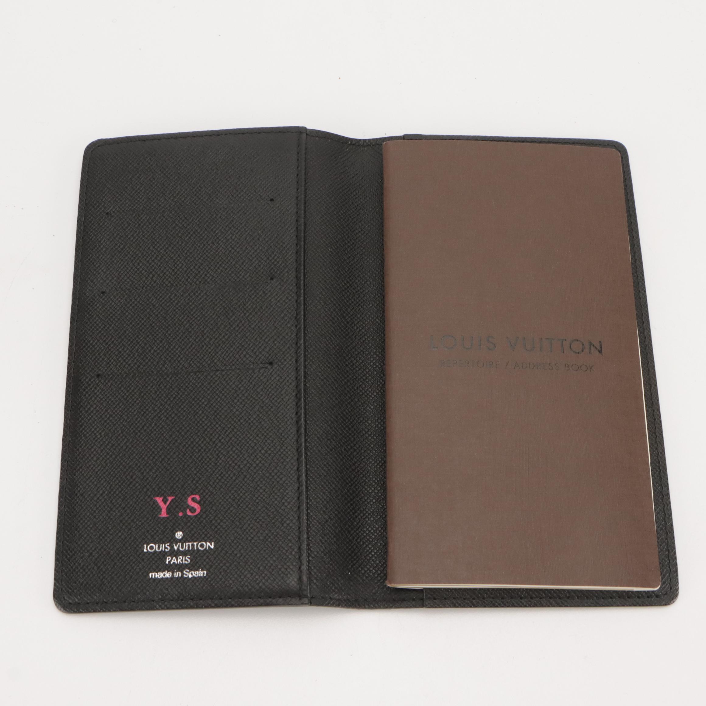 Louis Vuitton Pocket Agenda Cover in Damier Graphite Canvas with Address Book