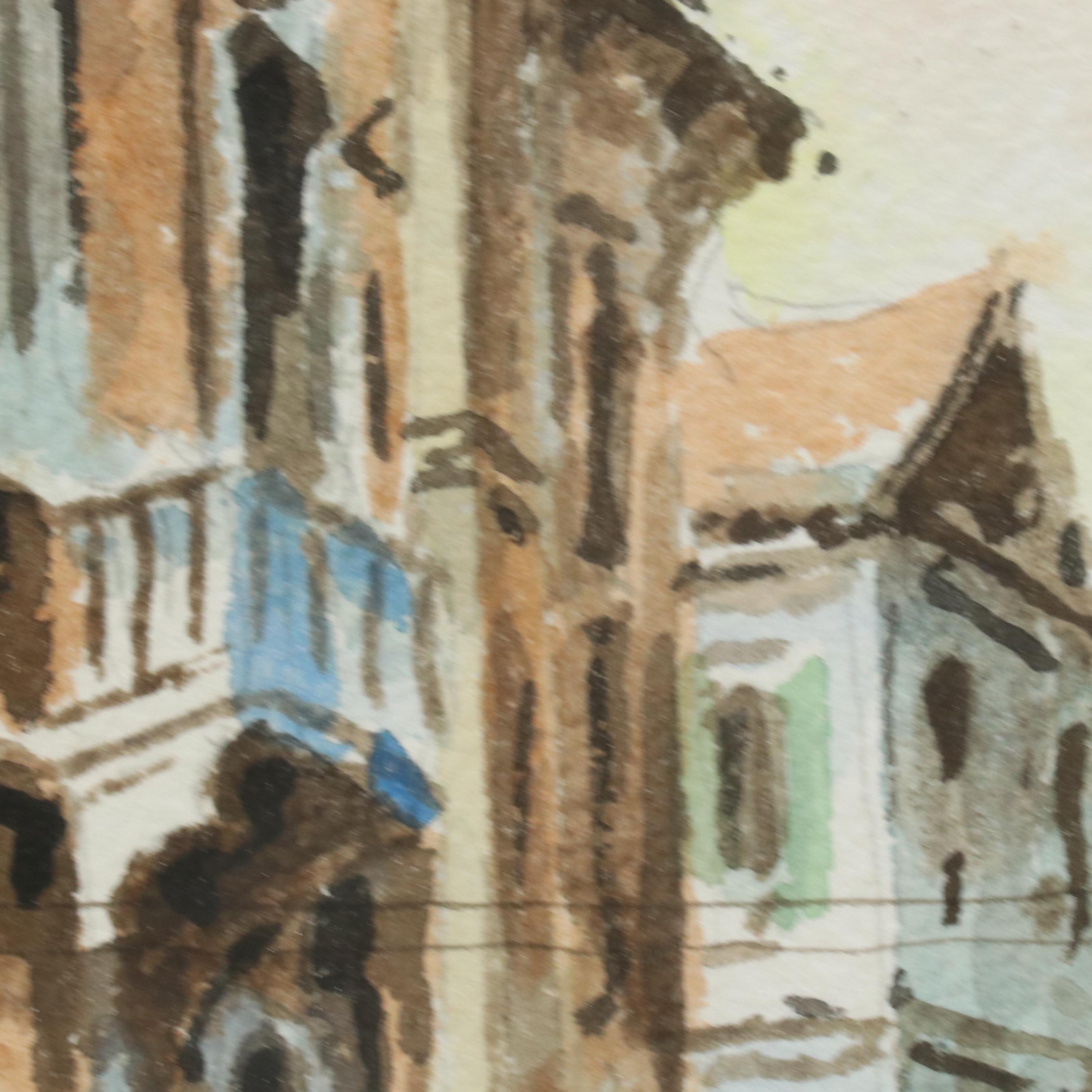 Cappuzzo Watercolor Paintings of Venetian Canals, Late 20th/Early 21st Century