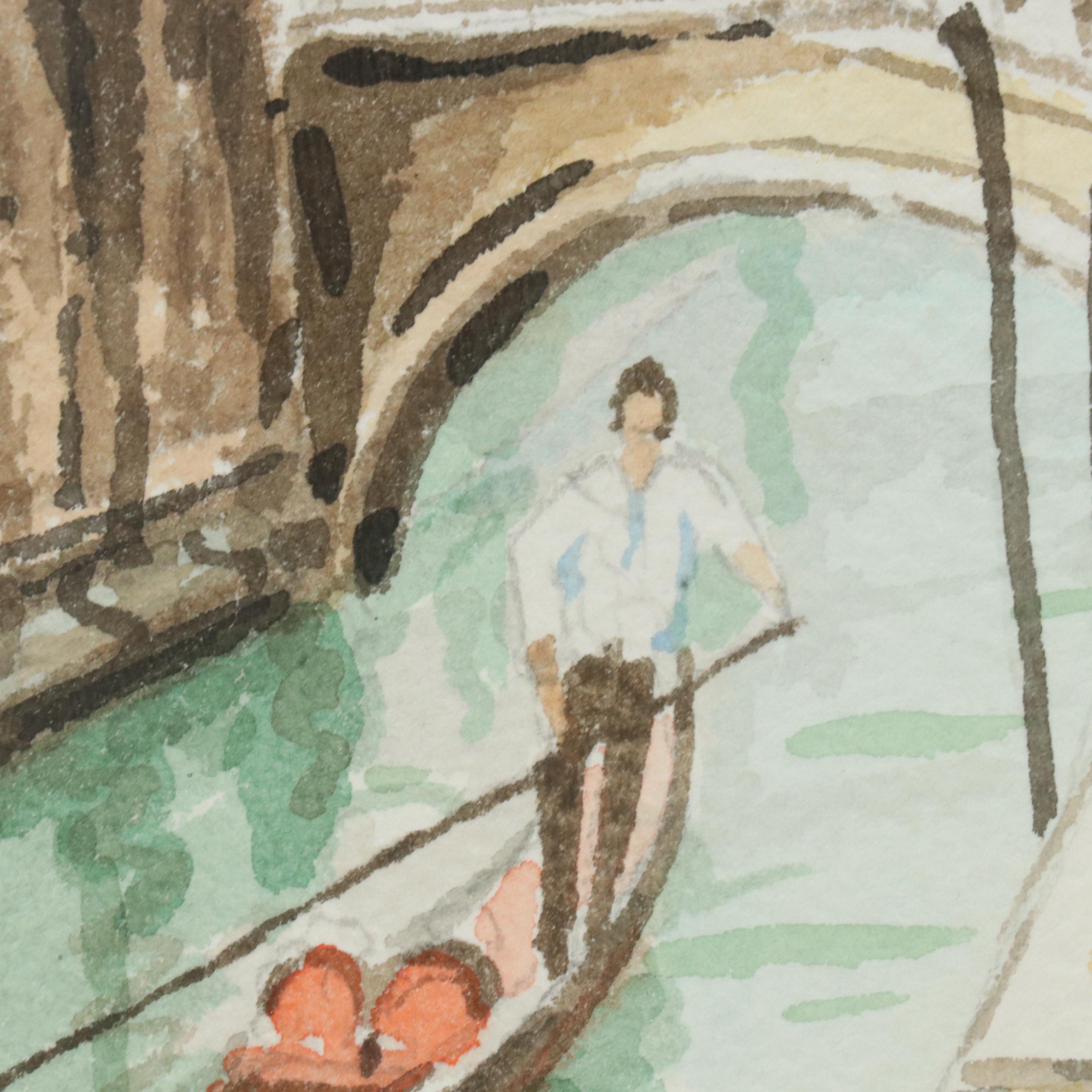 Cappuzzo Watercolor Paintings of Venetian Canals, Late 20th/Early 21st Century