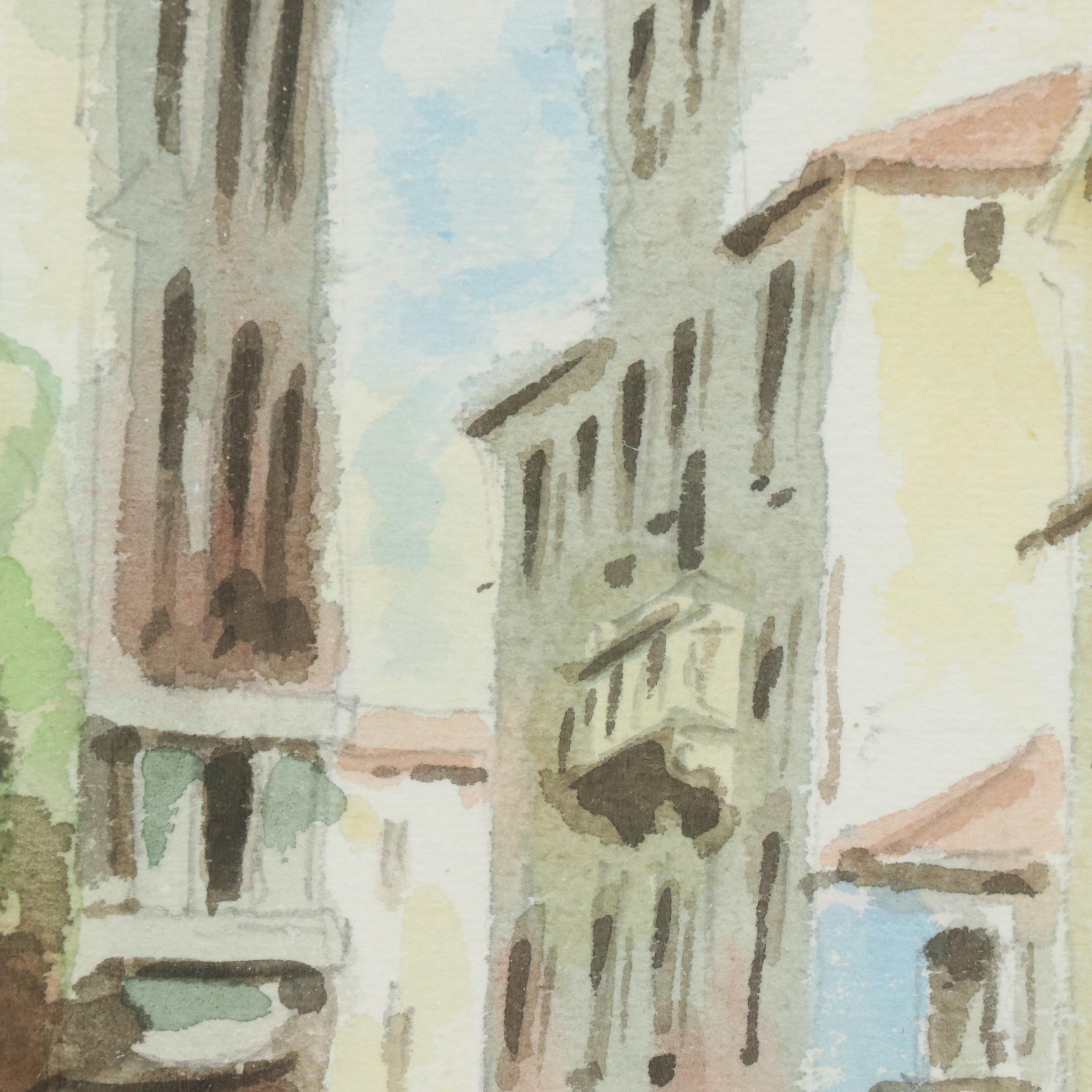 Cappuzzo Watercolor Paintings of Venetian Canals, Late 20th/Early 21st Century